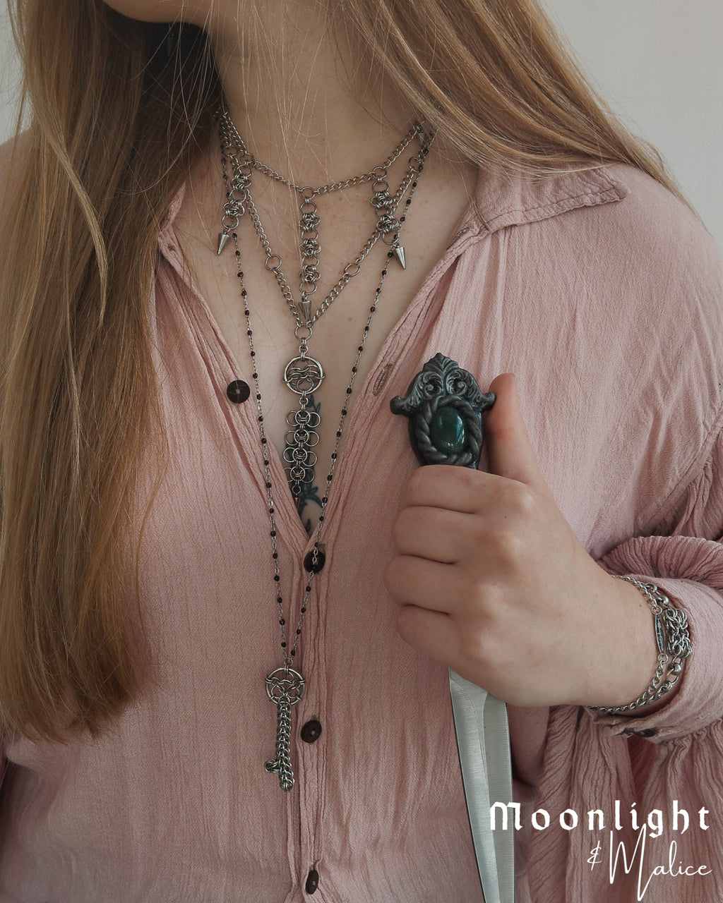 The Nobodies Key Chainmail Necklace in Stainless Steel