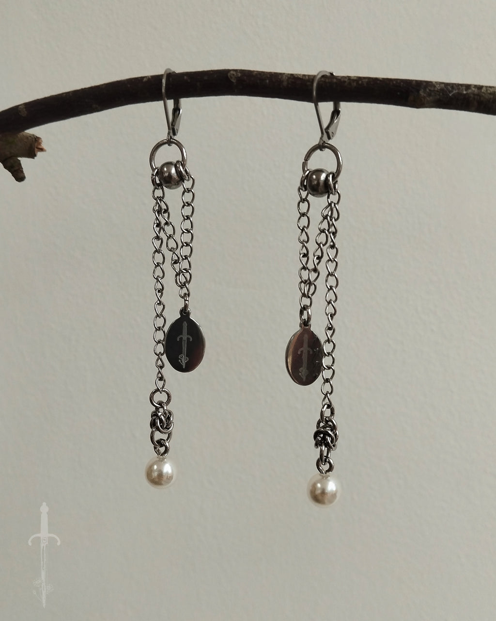 The Rusalka Chainmail Earrings in Stainless Steel