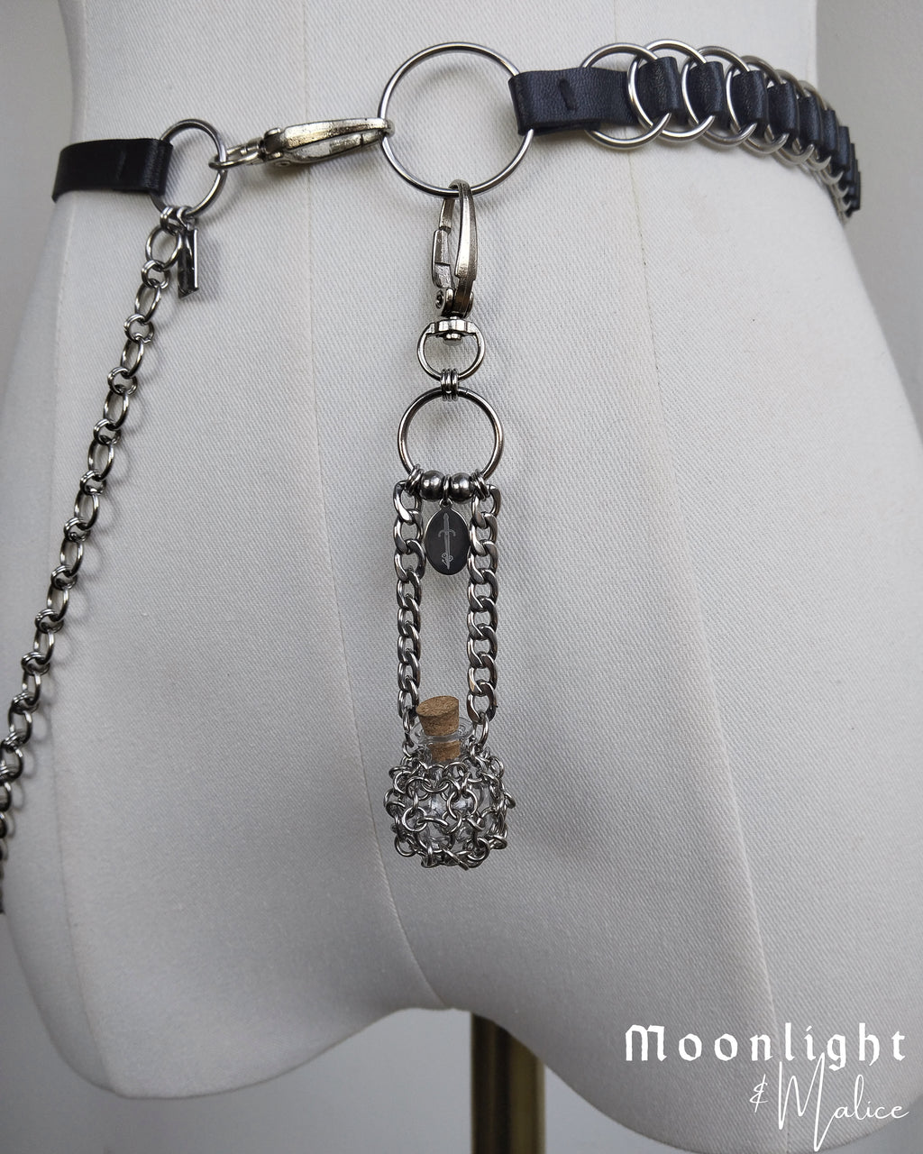 The Airmid Chainmail Belt/Bag Charm in Stainless Steel