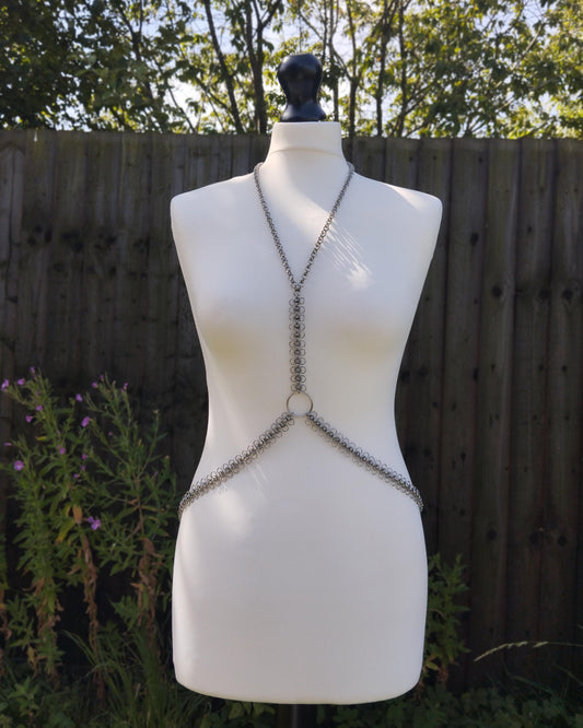 The Queen’s Sting Chainmail Body Chain in Stainless Steel