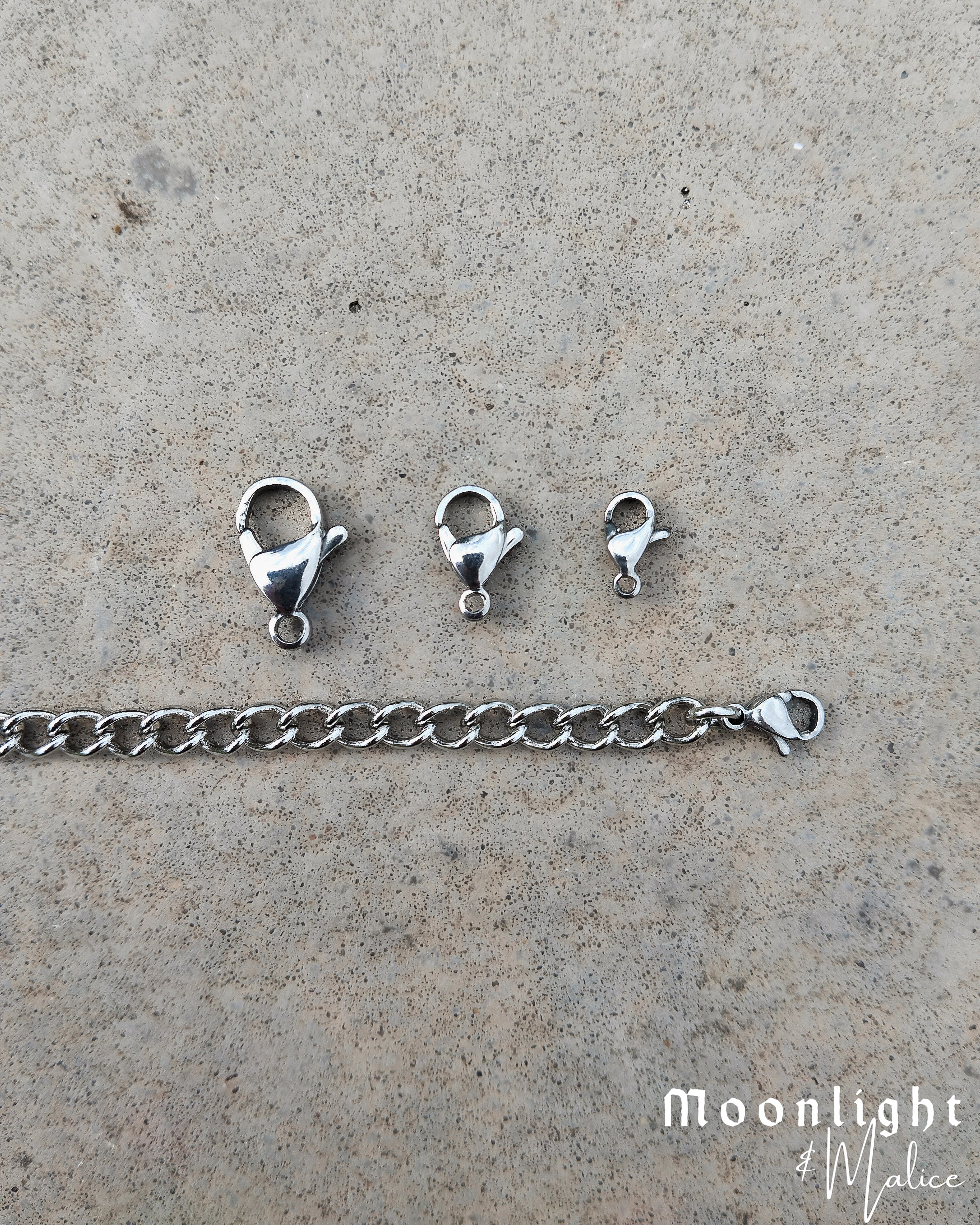 The Moonlight & Malice Pendant Bracelet in Stainless Steel