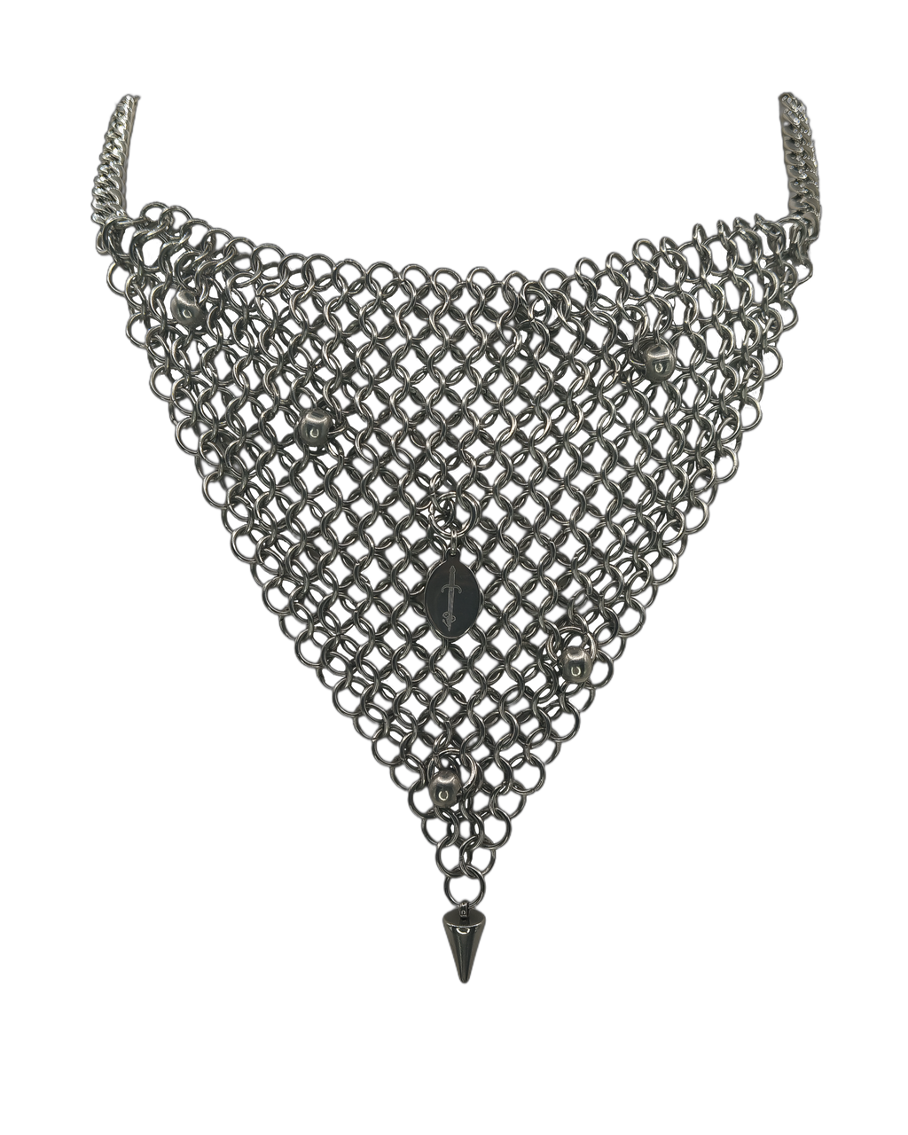 The Bermuda Chainmail Bandana Necklace in Stainless Steel