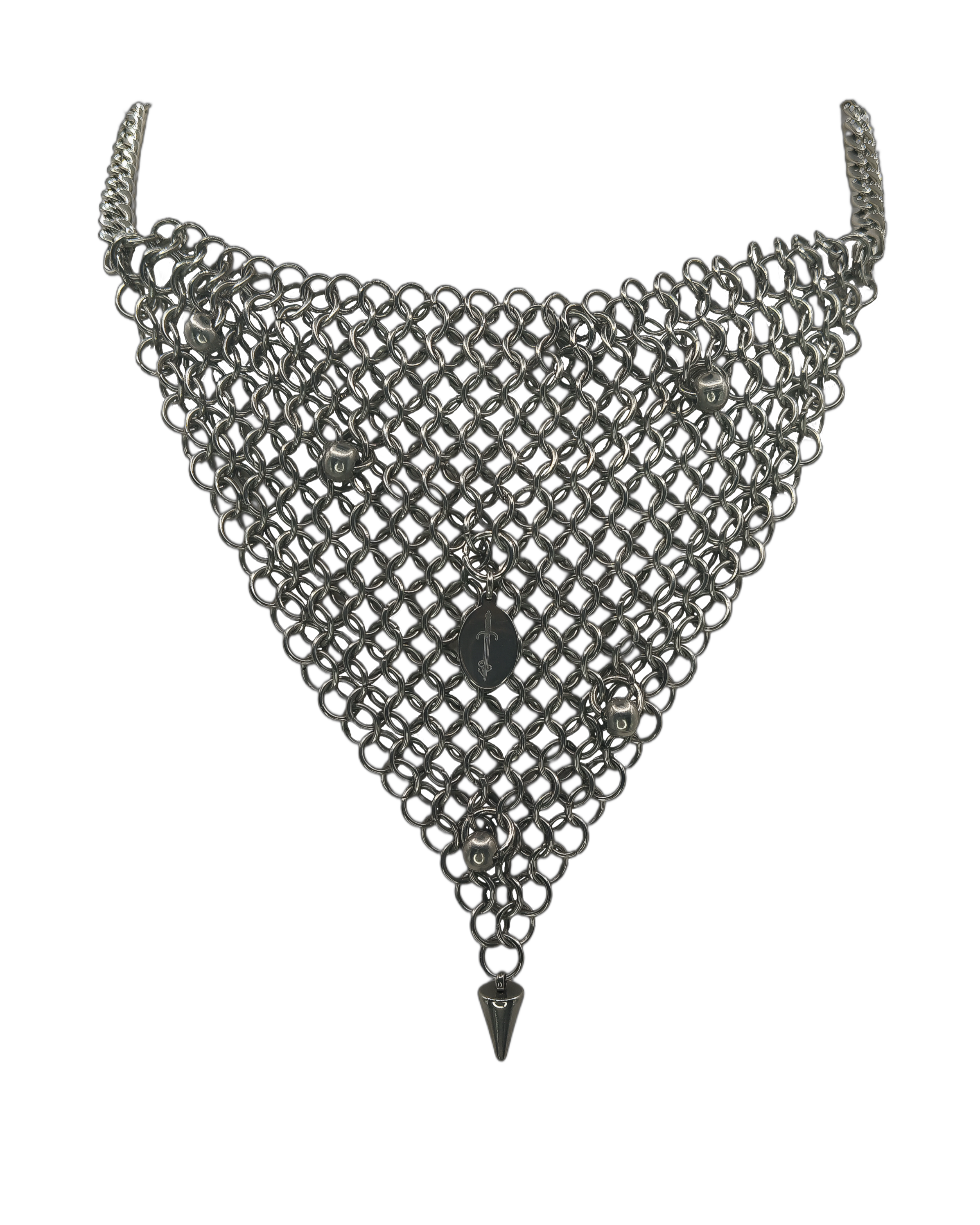 The Bermuda Chainmail Bandana Necklace in Stainless Steel