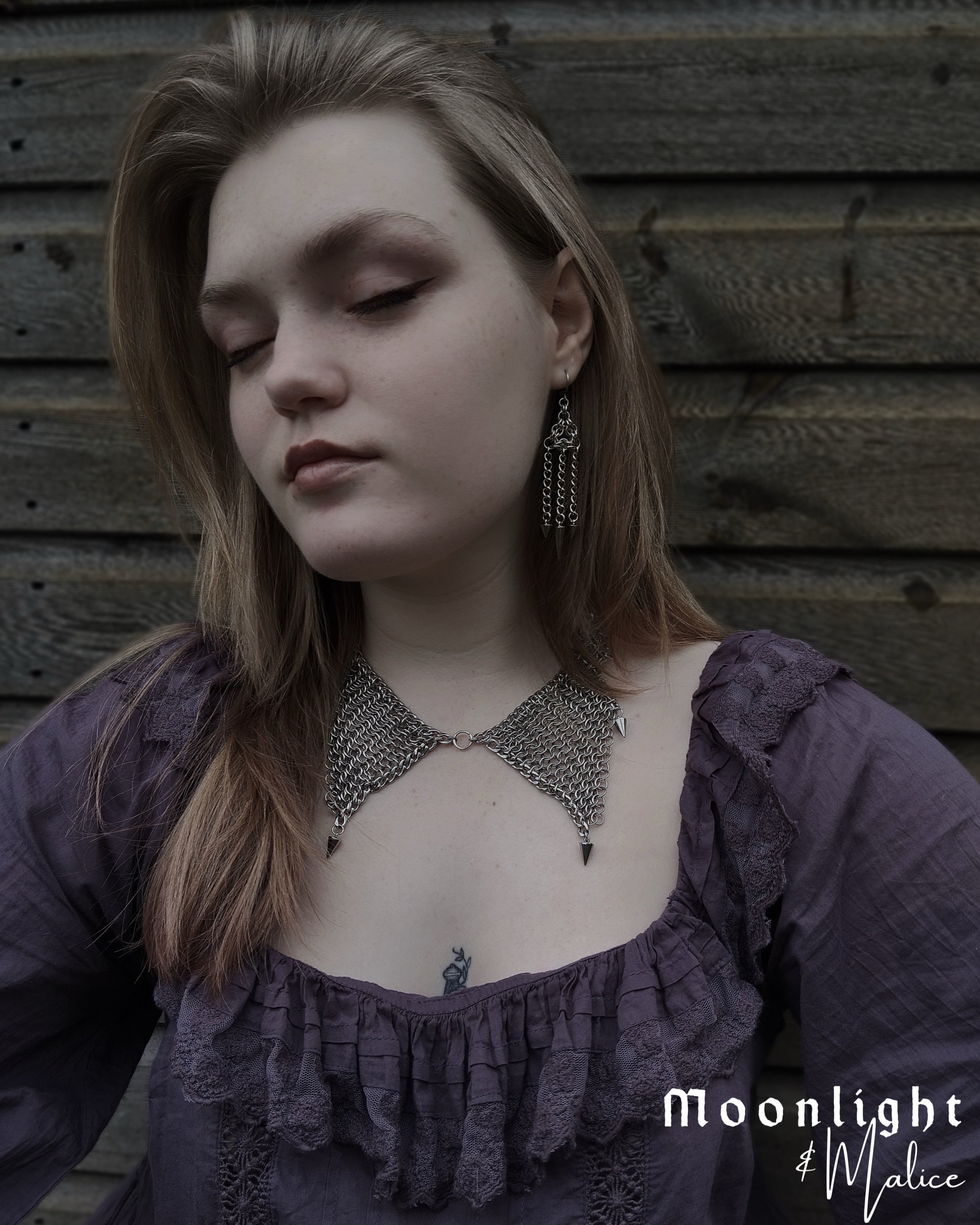 The Nova Chainmail Earrings in Stainless Steel