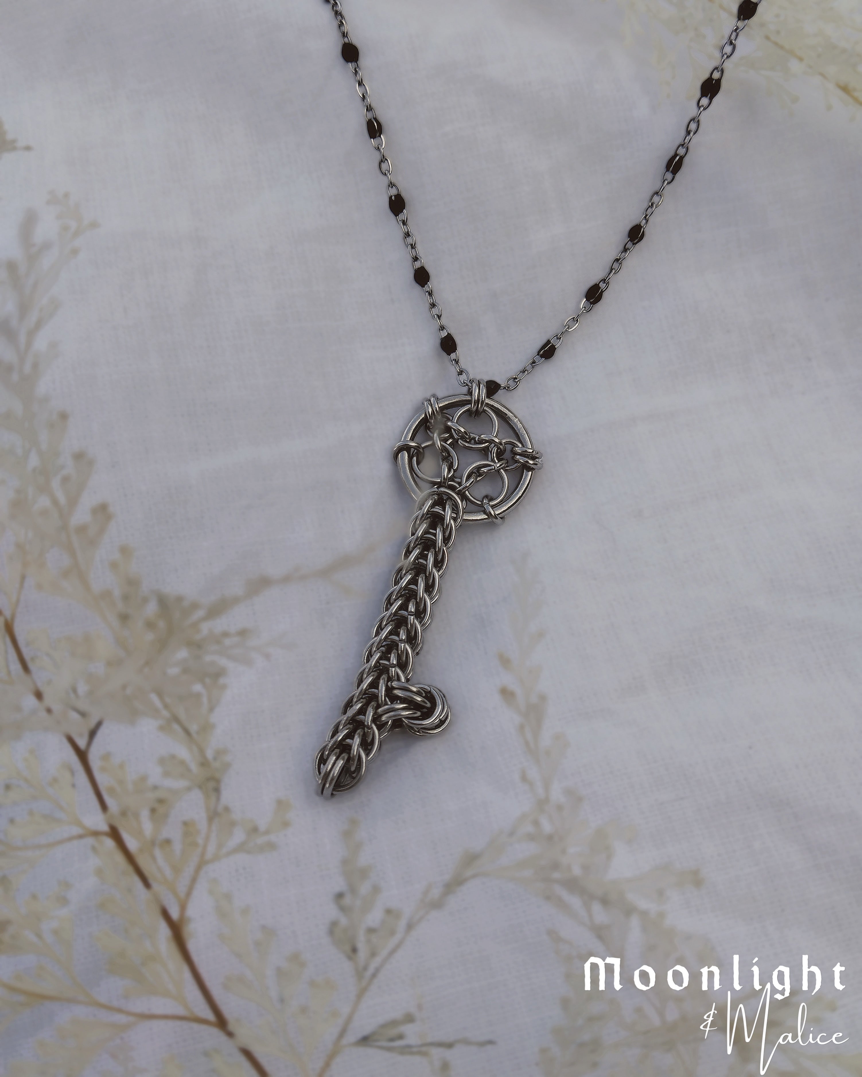 The Nobodies Key Chainmail Necklace in Stainless Steel