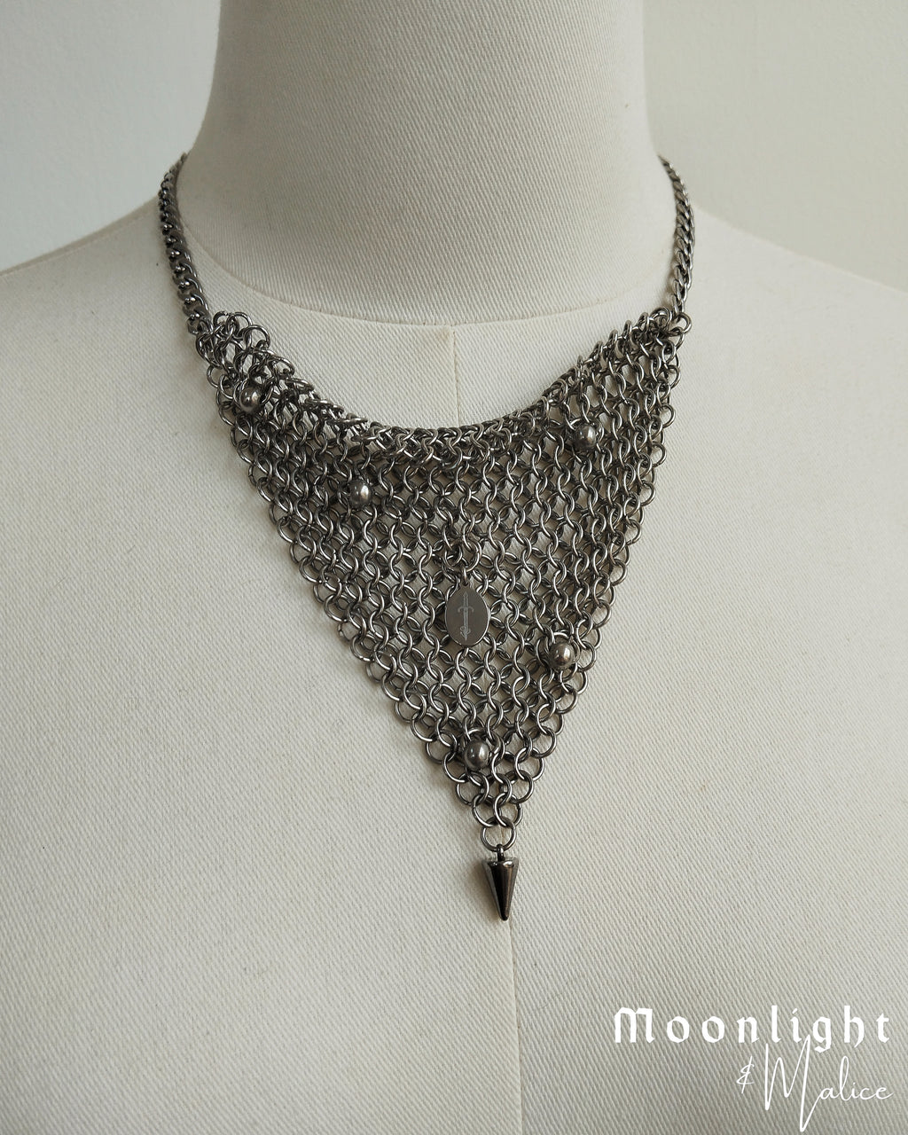The Bermuda Chainmail Bandana Necklace in Stainless Steel