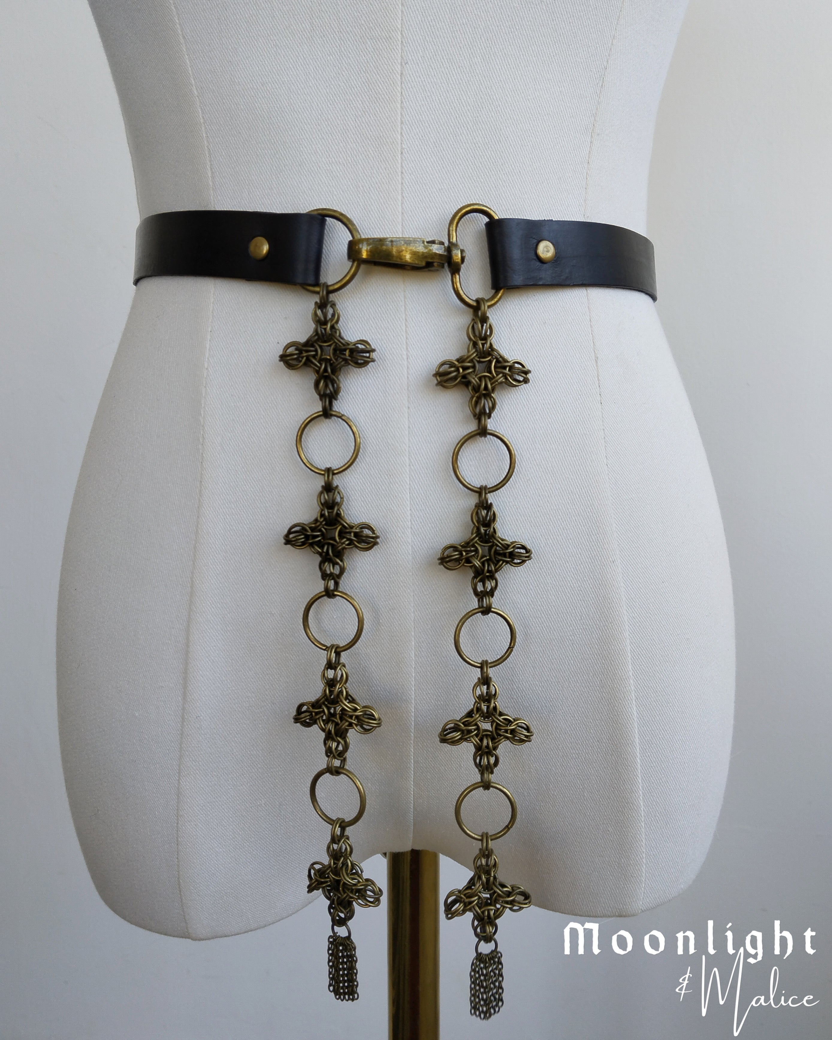 The Elflock Chainmail & Leather Belt