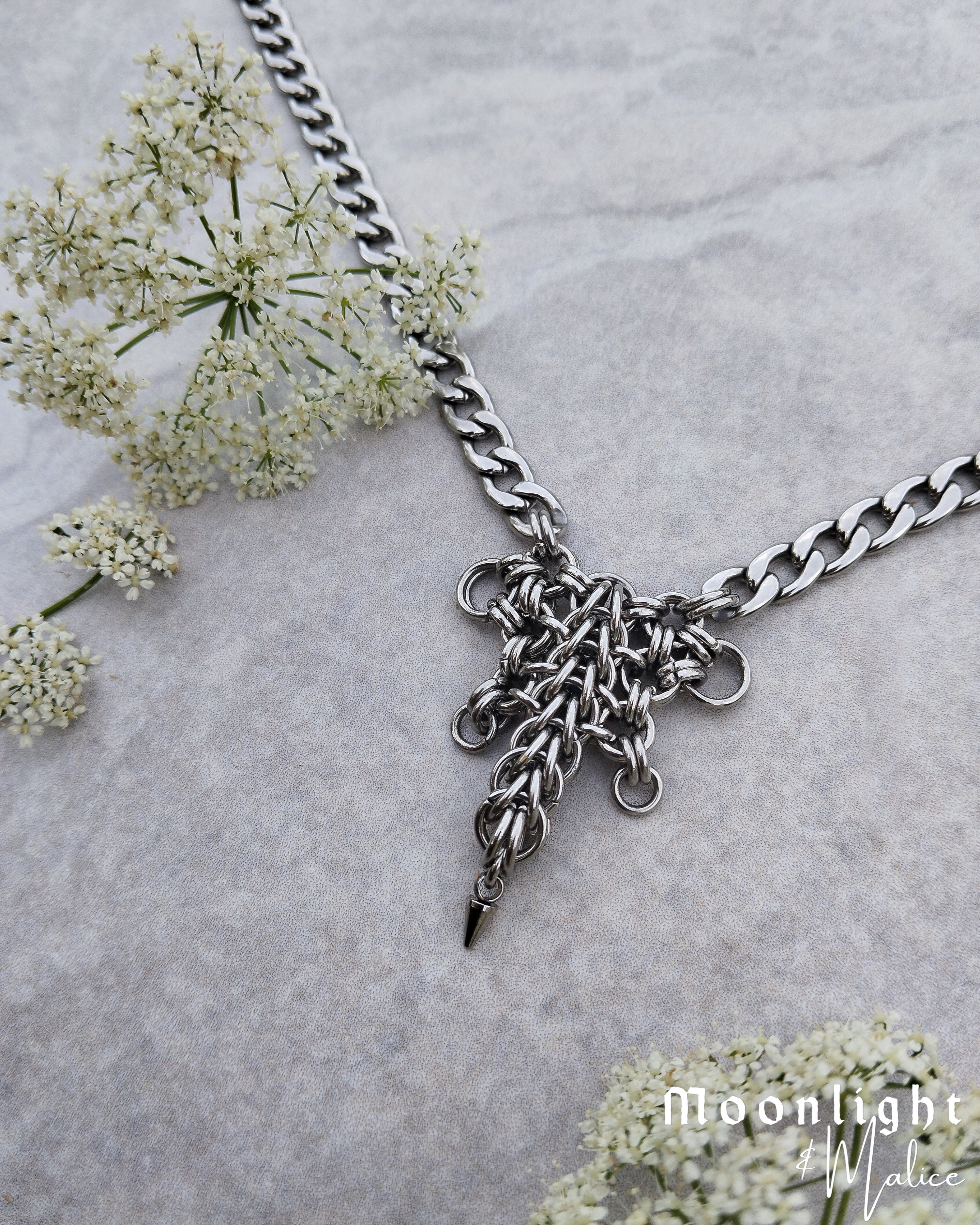 The Luna Moth Chainmail Pendant Necklace - One of a Kind