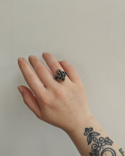 The Chainmail Shield Statement Ring