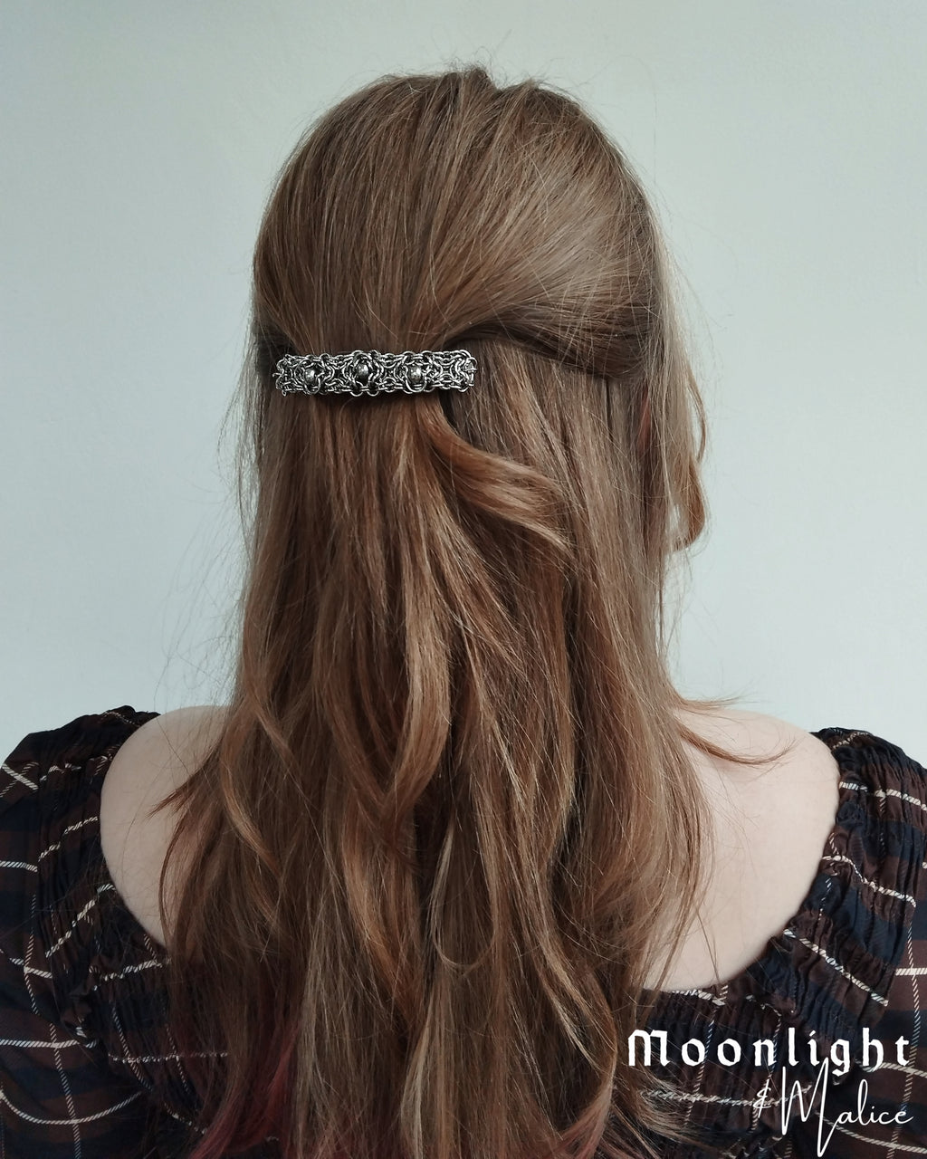 The Willow Chainmail Hair Clip in Stainless Steel