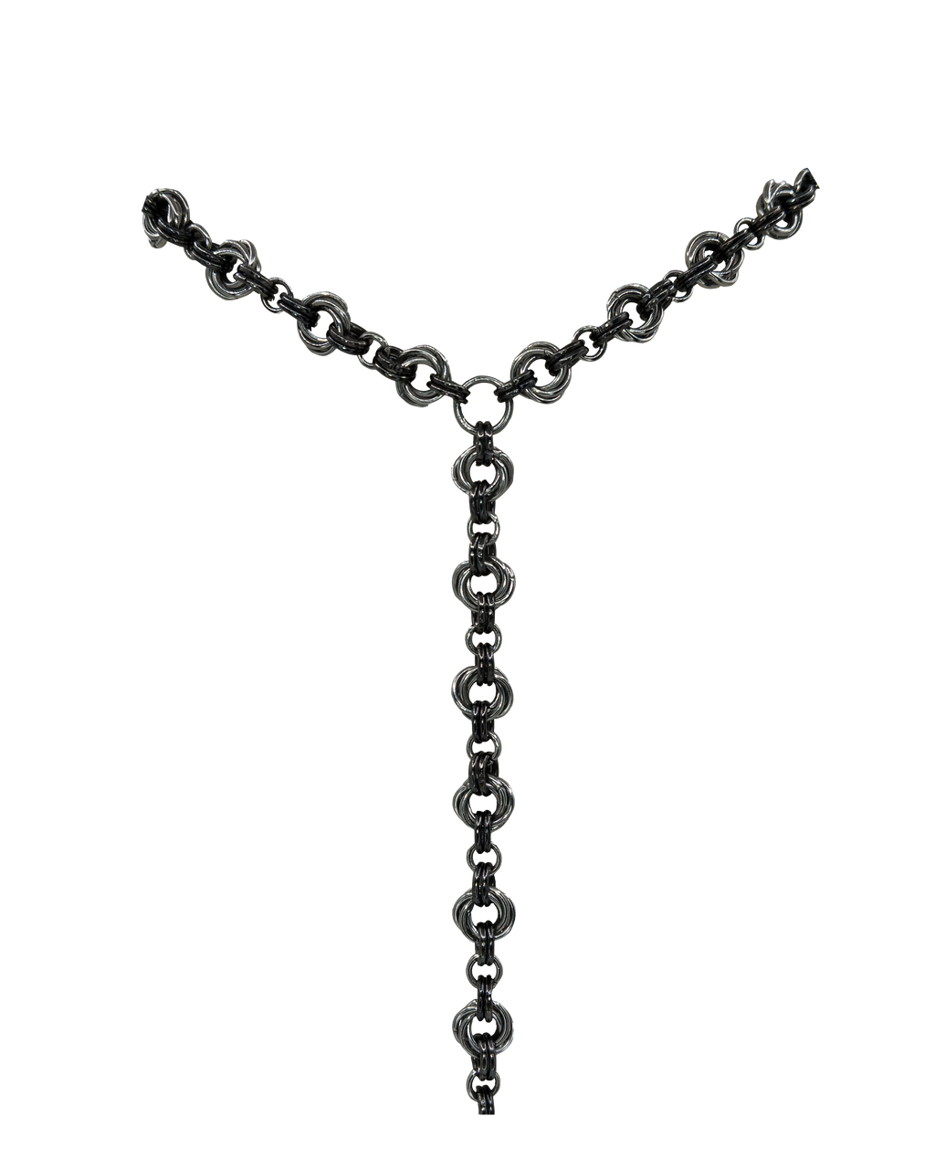 The Rosafiere Chainmail Lariat Necklace in Stainless Steel