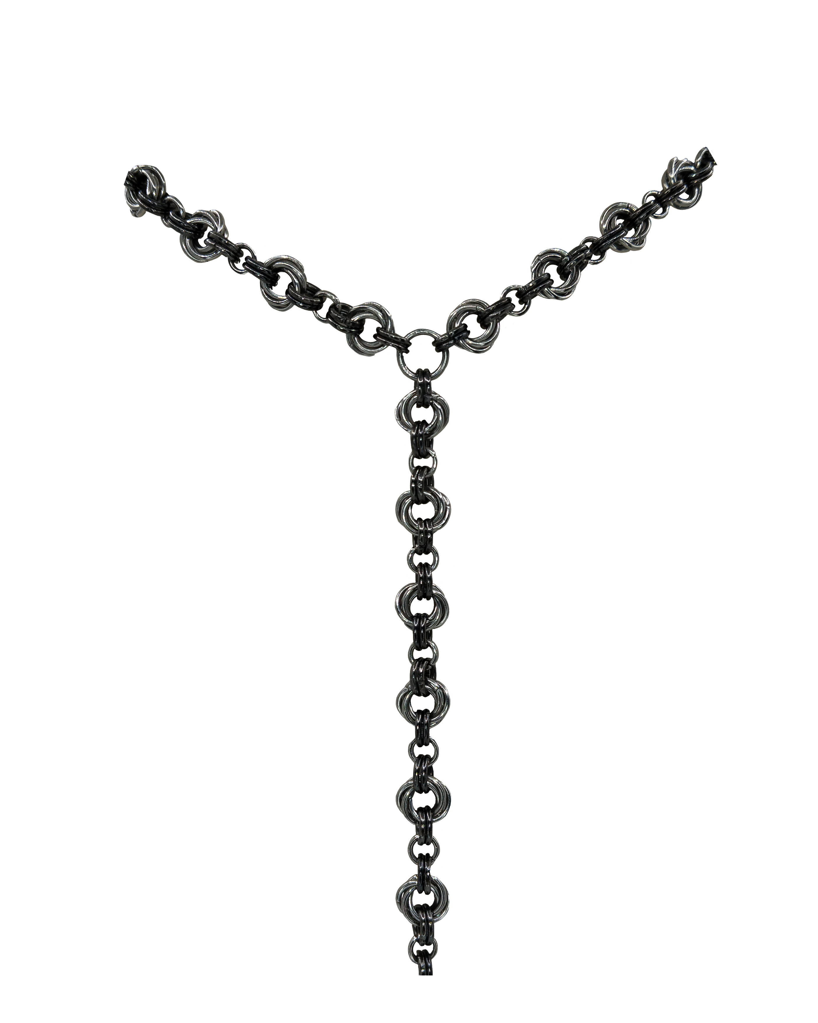 The Rosafiere Chainmail Lariat Necklace in Stainless Steel