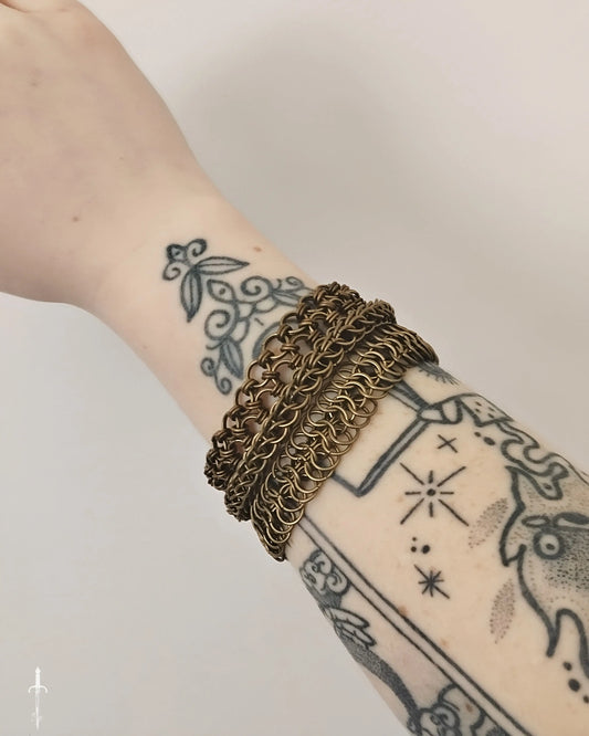 The Trio Chainmail Bracelet in Antique Bronze