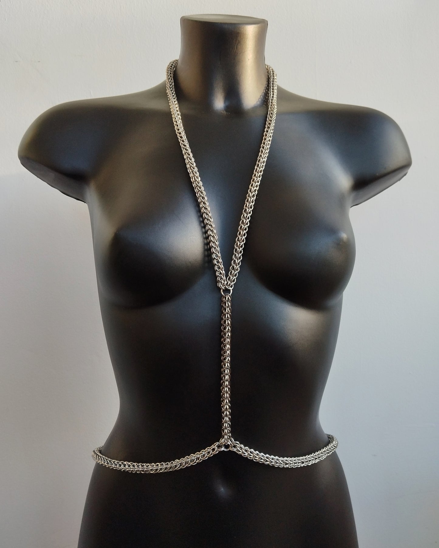 The Body Chainmail Harness in Stainless Steel