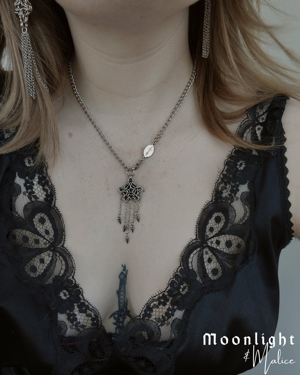 The Astra Chainmail Necklace in Stainless Steel