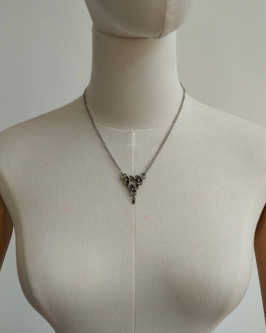 One of a Kind - The Miniature Triad Chainmail Necklace in Stainless Steel