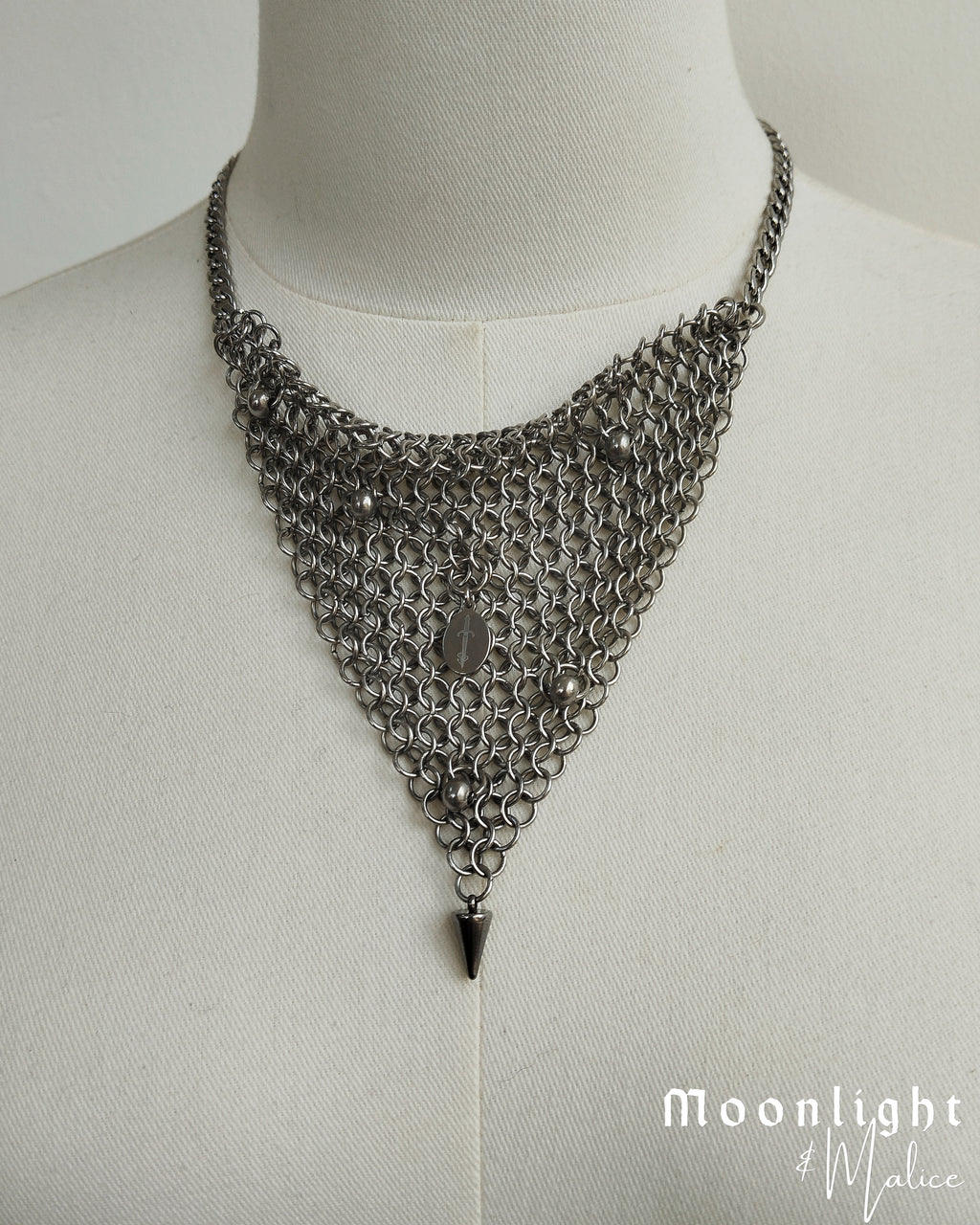 The Bermuda Chainmail Bandana Necklace in Stainless Steel