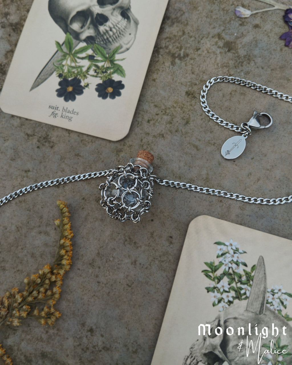 The Airmid Chainmail Pendant Necklace in Stainless Steel