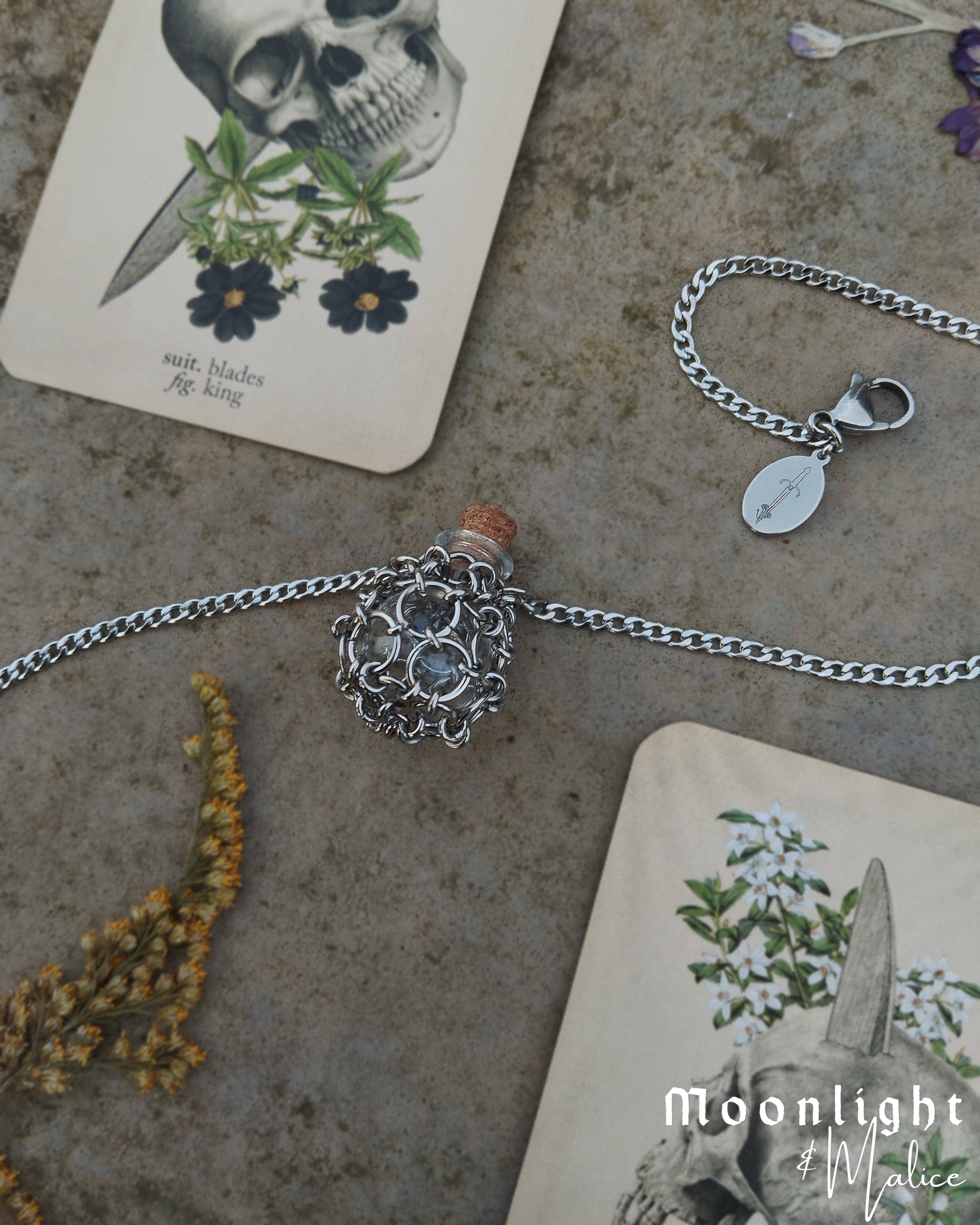 The Airmid Chainmail Pendant Necklace in Stainless Steel