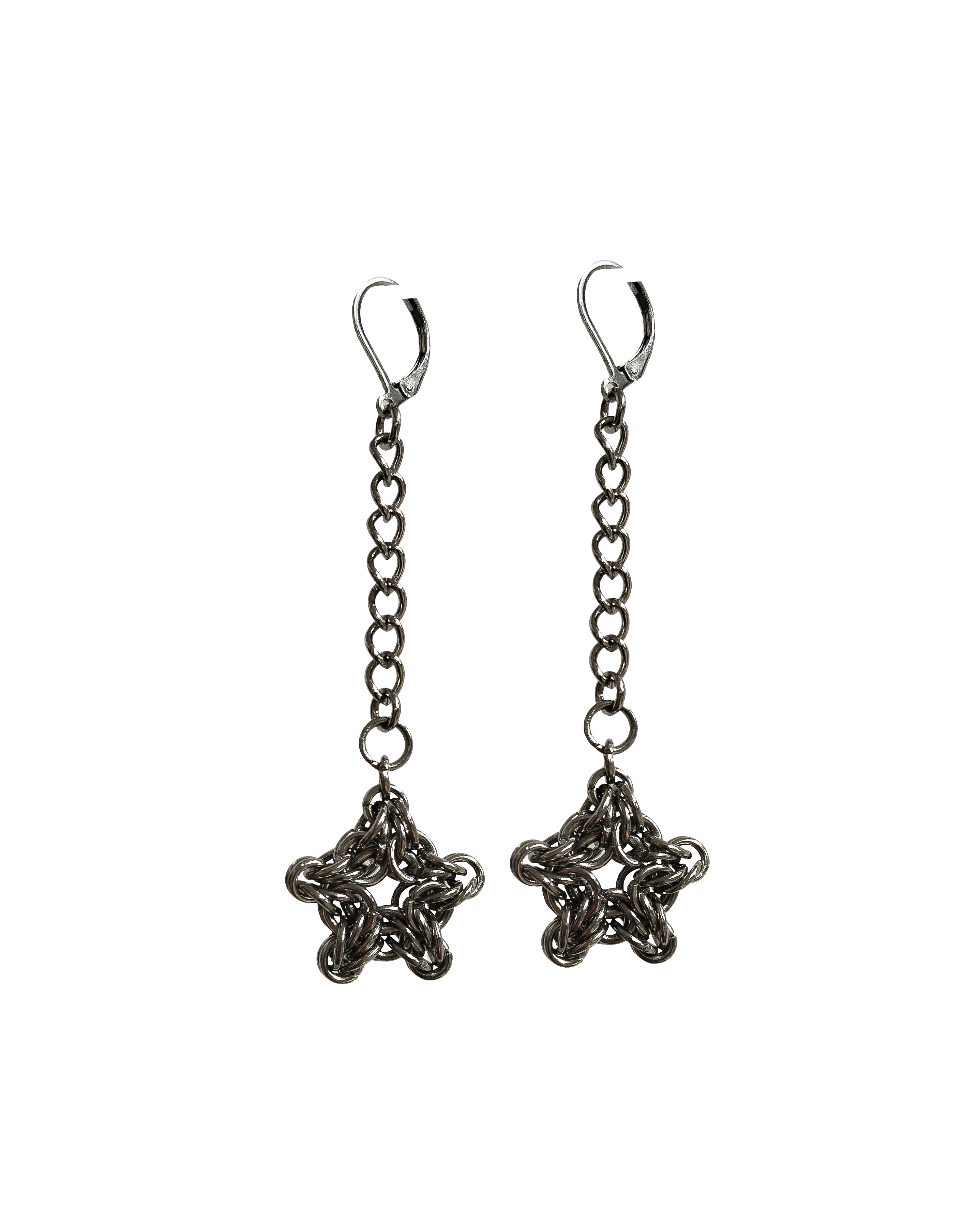 The Astra Chainmail Earrings in Stainless Steel