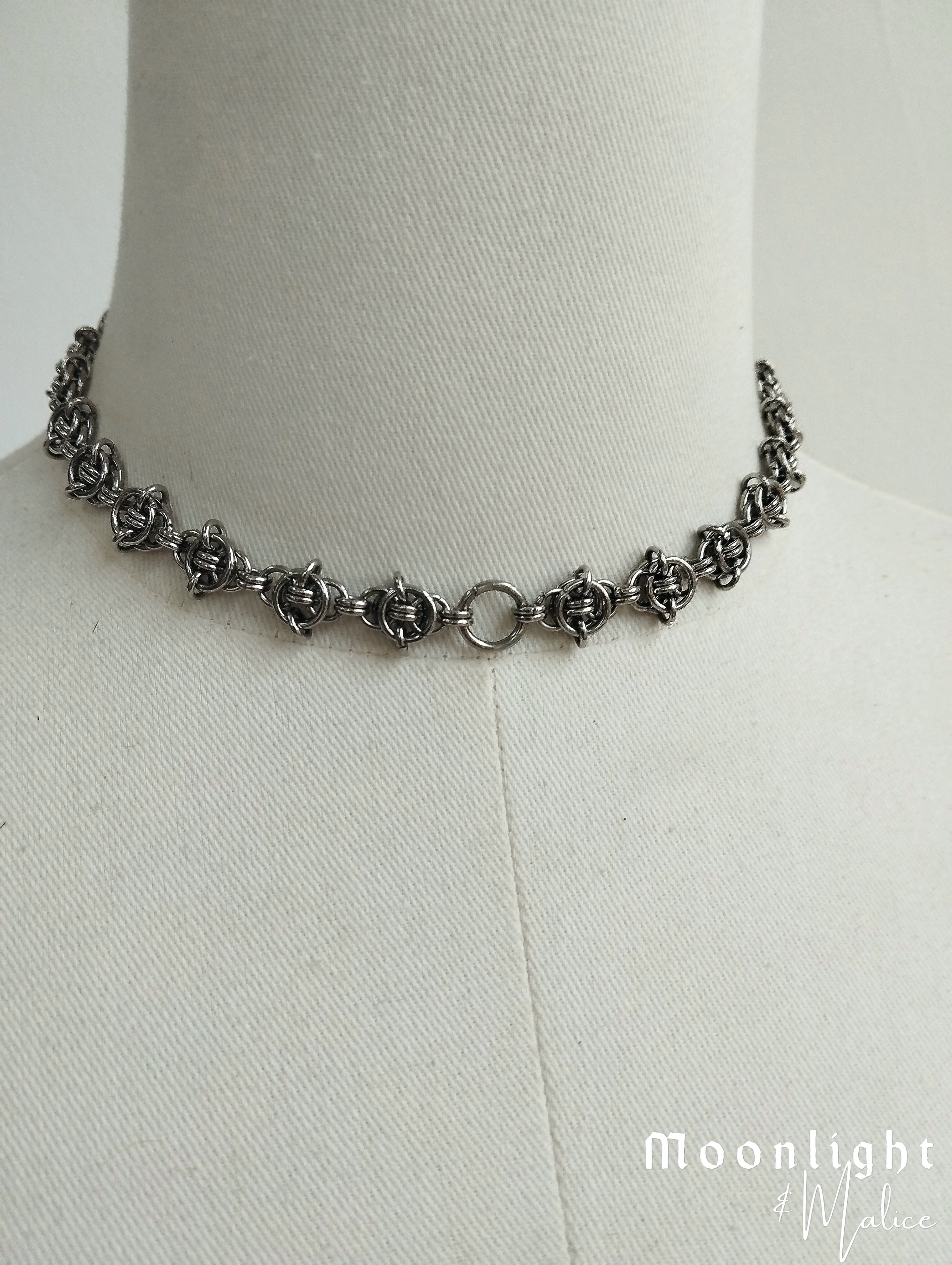 The Nettles Chainmail Choker Necklace in Stainless Steel