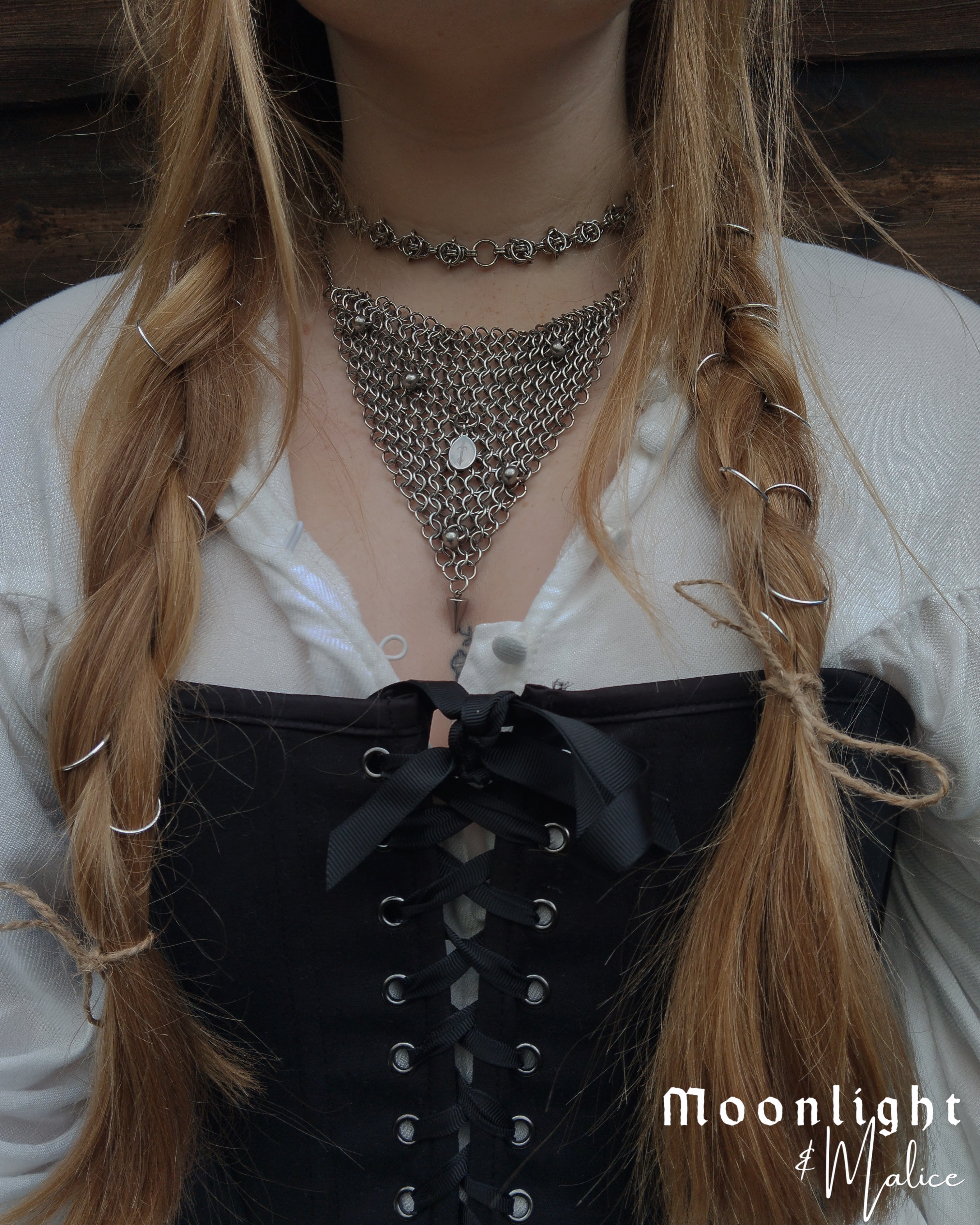 The Bermuda Chainmail Bandana Necklace in Stainless Steel