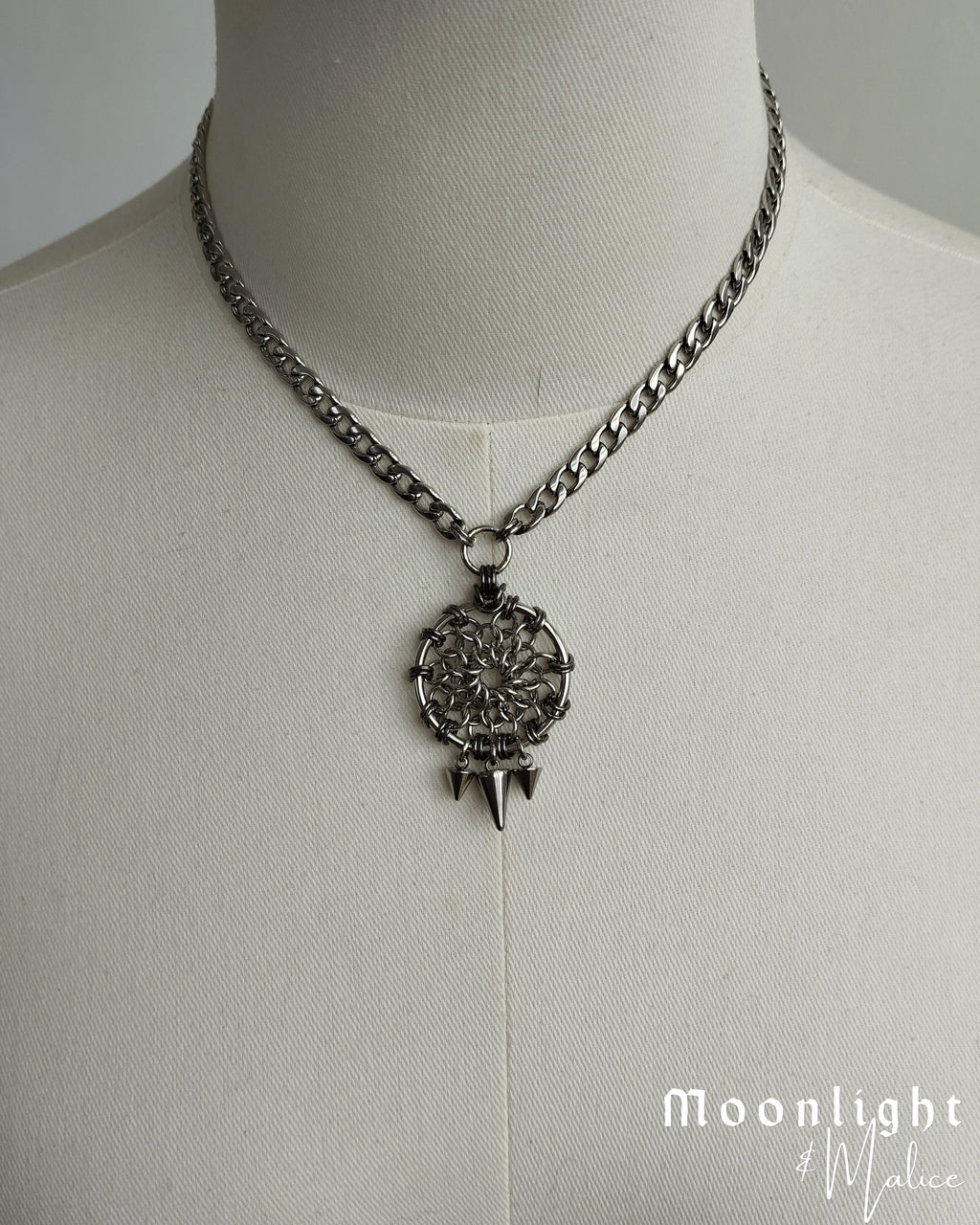 The Fantasy Net Chainmail Choker in Stainless Steel