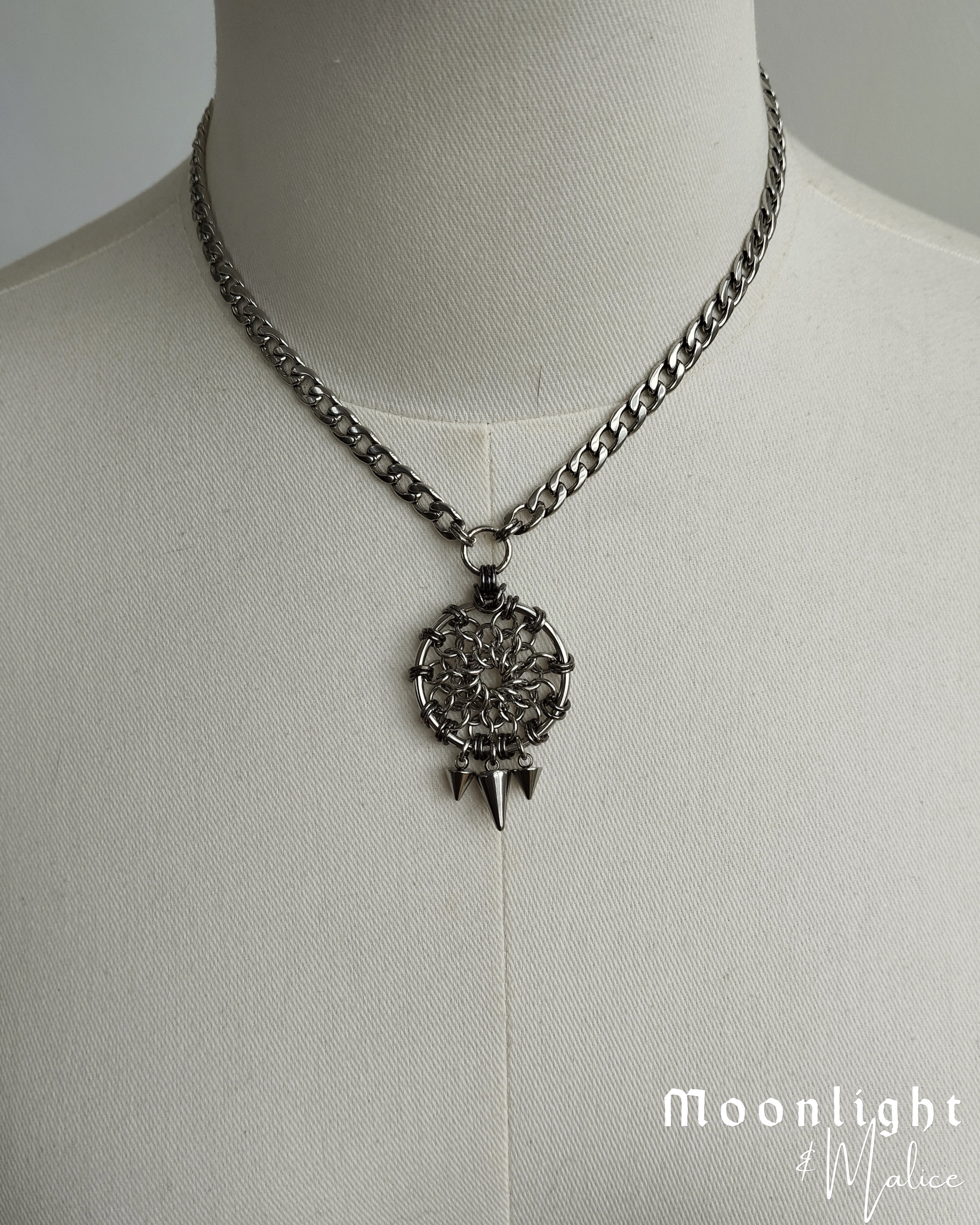 The Fantasy Net Chainmail Choker in Stainless Steel