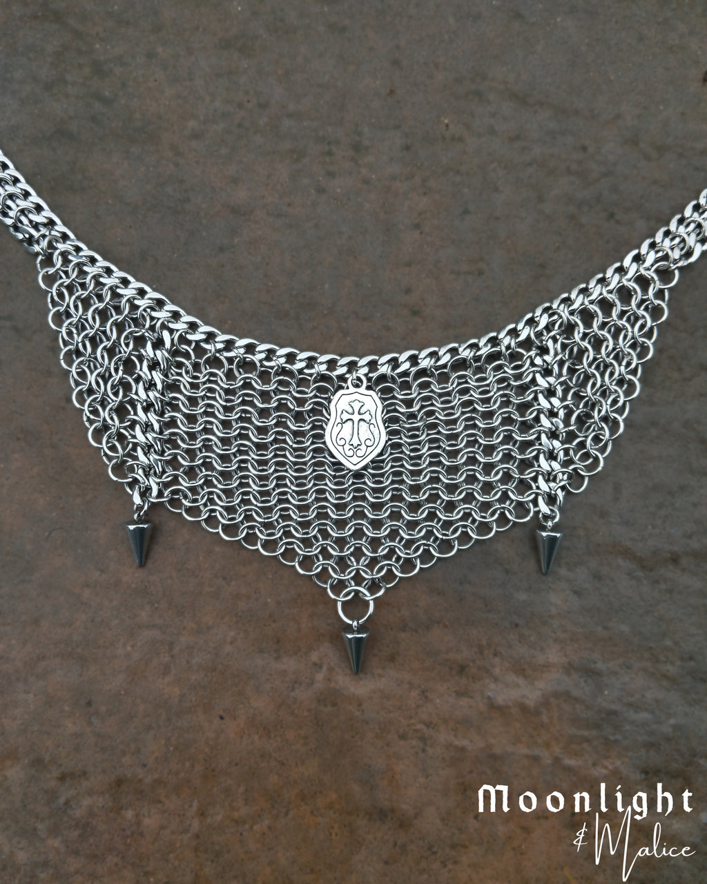 The Astrid Armour Chainmail Choker Necklace in Stainless Steel