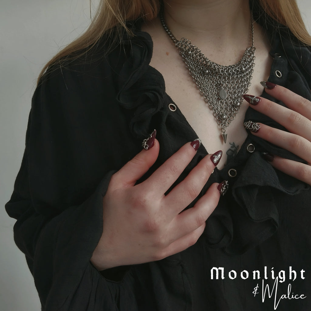 The Bermuda Chainmail Bandana Necklace in Stainless Steel