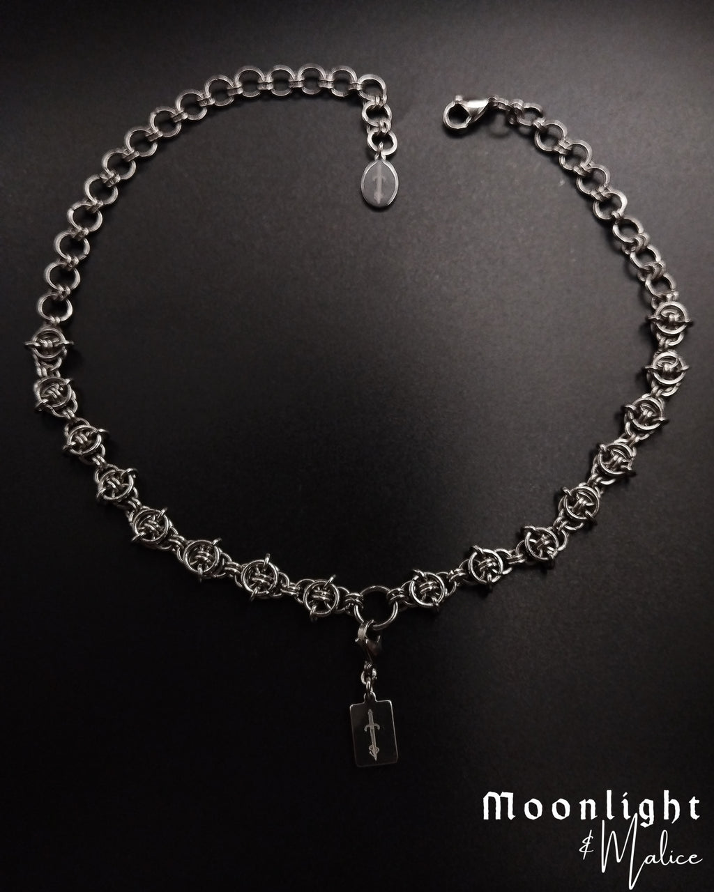 The Nettles Chainmail Choker Necklace in Stainless Steel