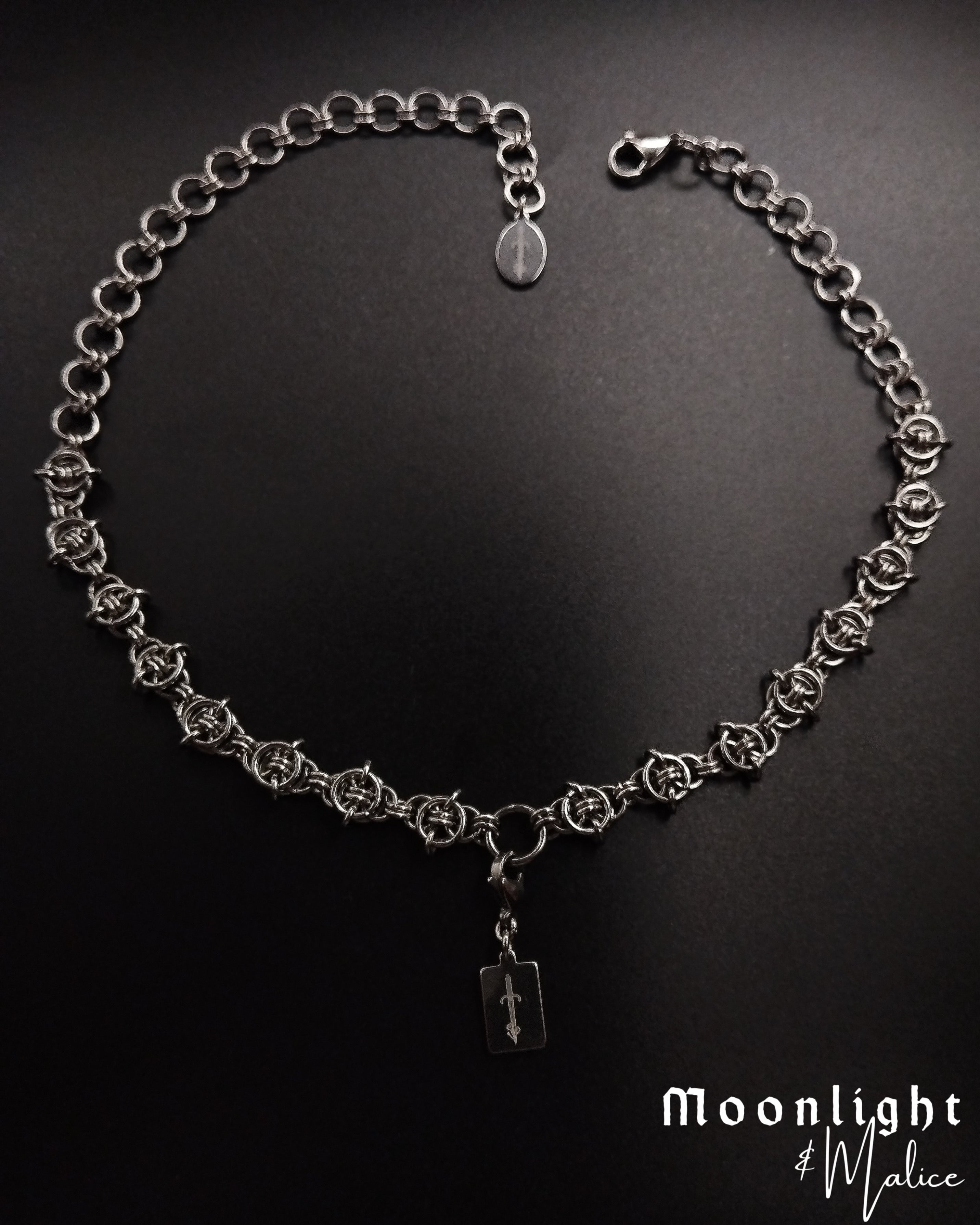 The Nettles Chainmail Choker Necklace in Stainless Steel