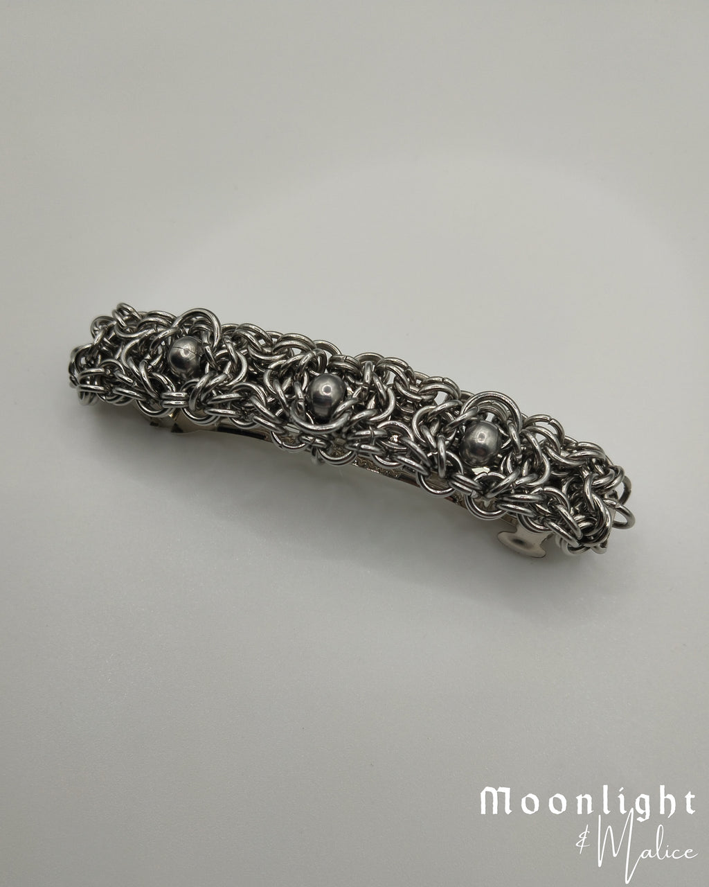 The Willow Chainmail Hair Clip in Stainless Steel