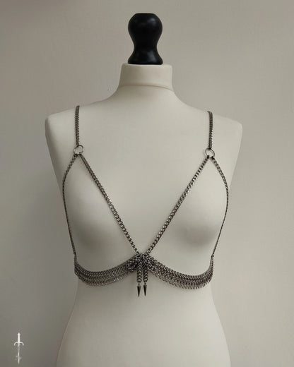 The Bow Chainmail Bralet in Stainless Steel