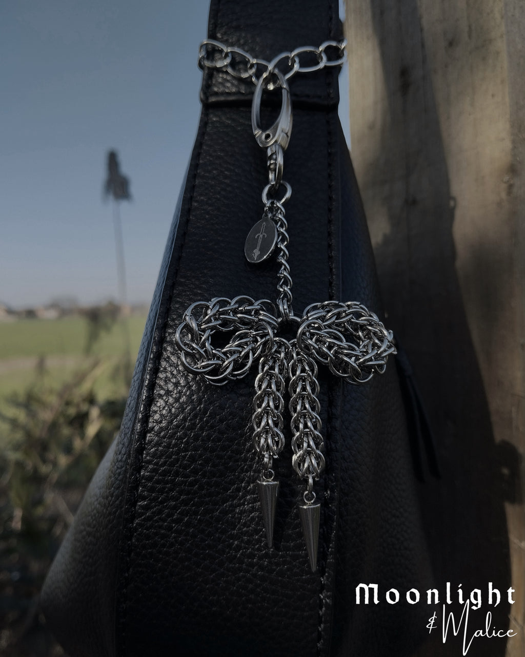 The Chainmail Bow Belt/Bag Charm in Stainless Steel
