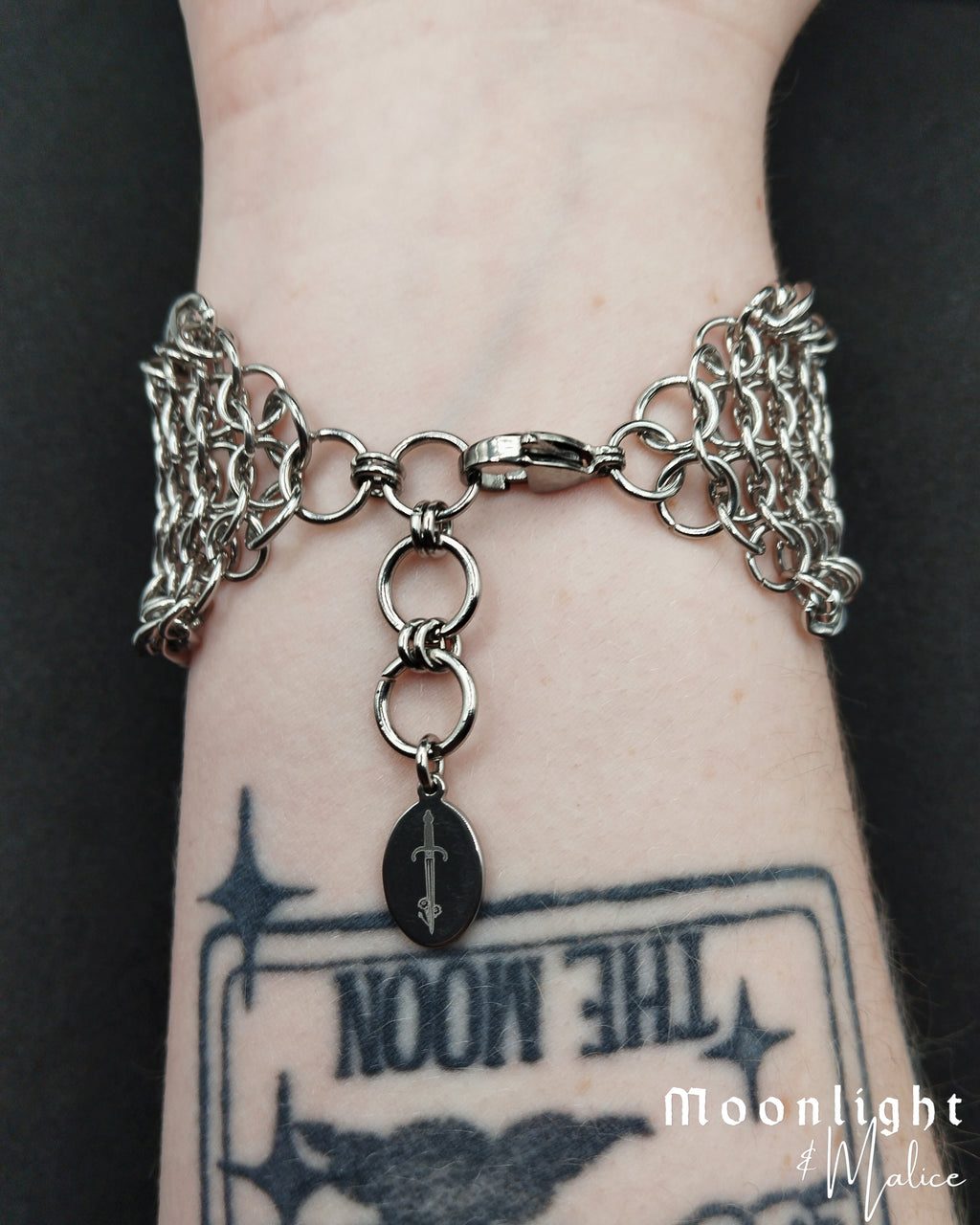 The Chainmail Cuff Bracelet in Stainless Steel