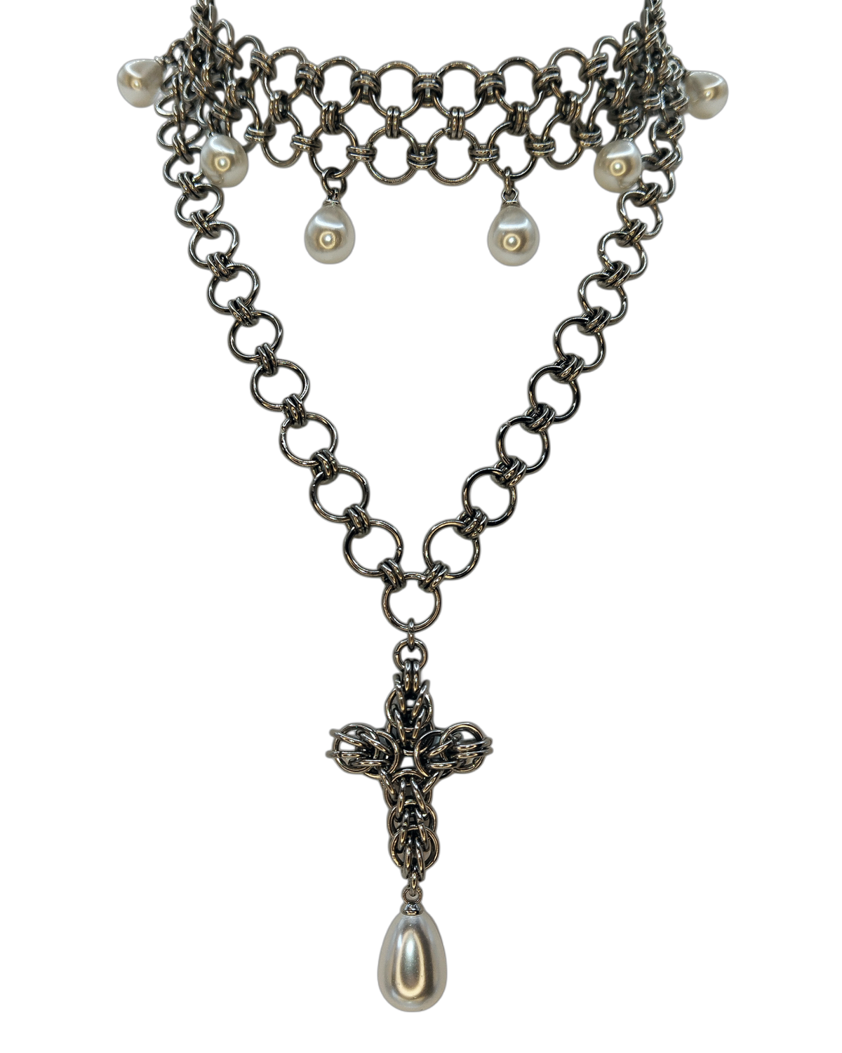 The Wishbone Chainmail Choker Necklace - One of a Kind