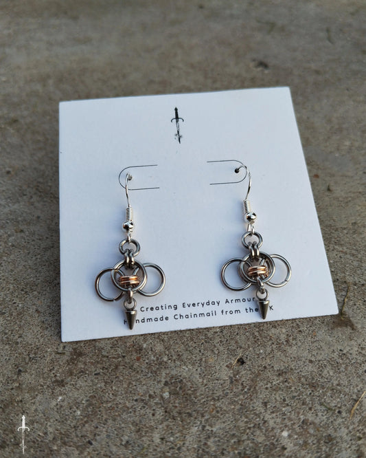 The Celtic Bee Chainmail Earrings in Stainless Steel