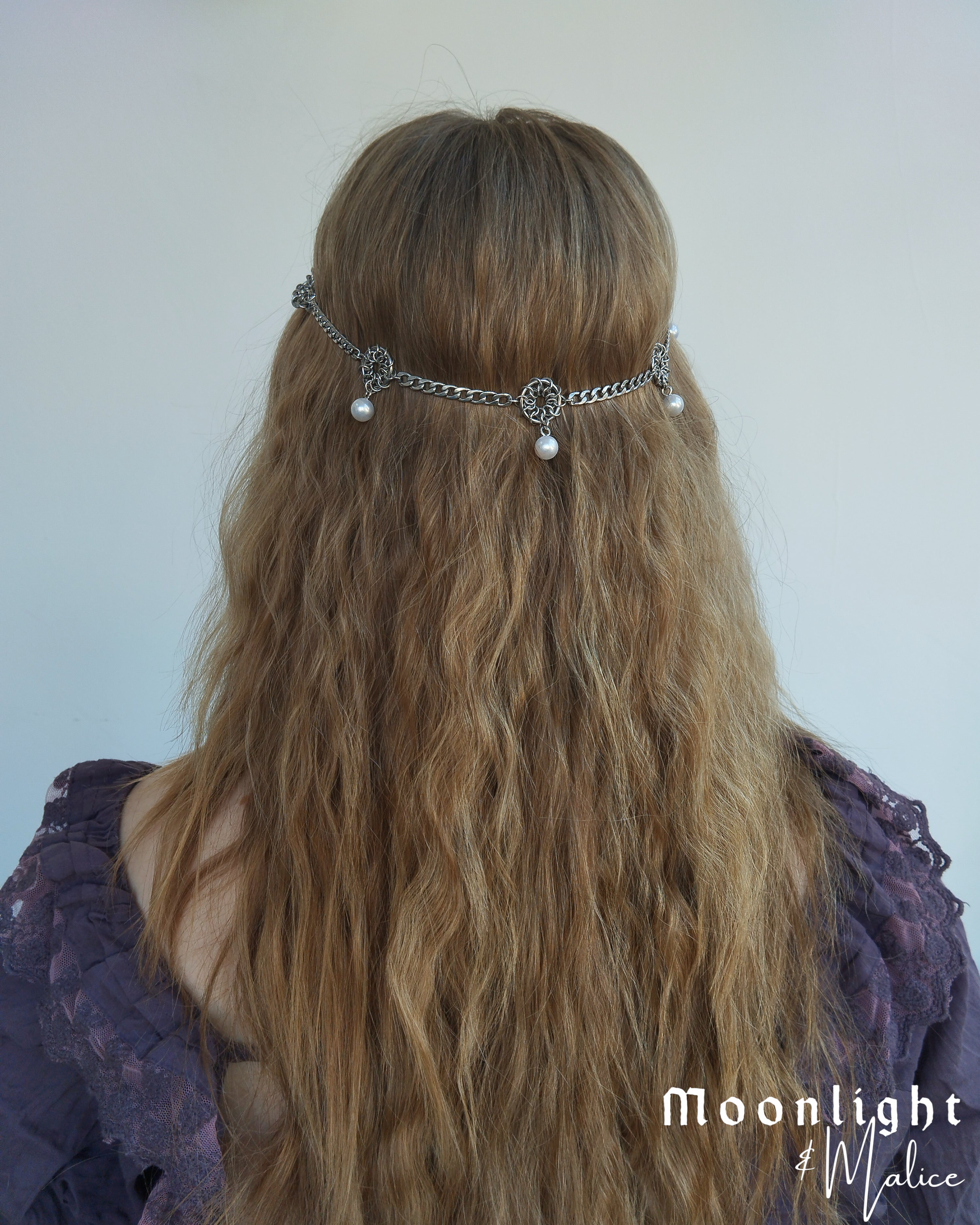 The Oneiroi Chainmail Head Piece in Stainless Steel - One of a Kind