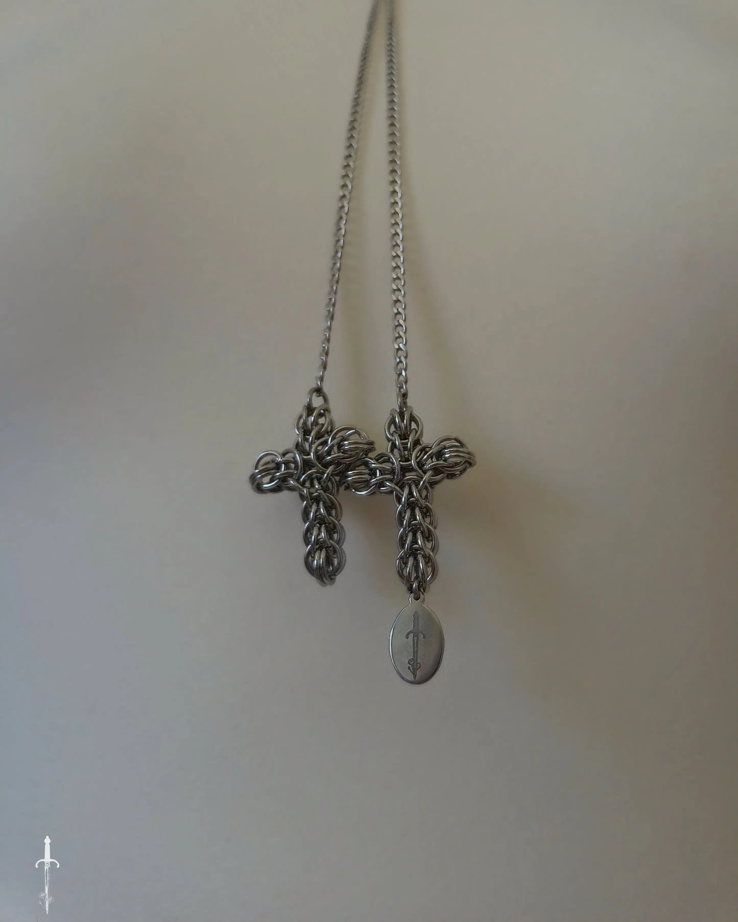 The Trio Cross Bolo Inspired Necklace in Stainless Steel