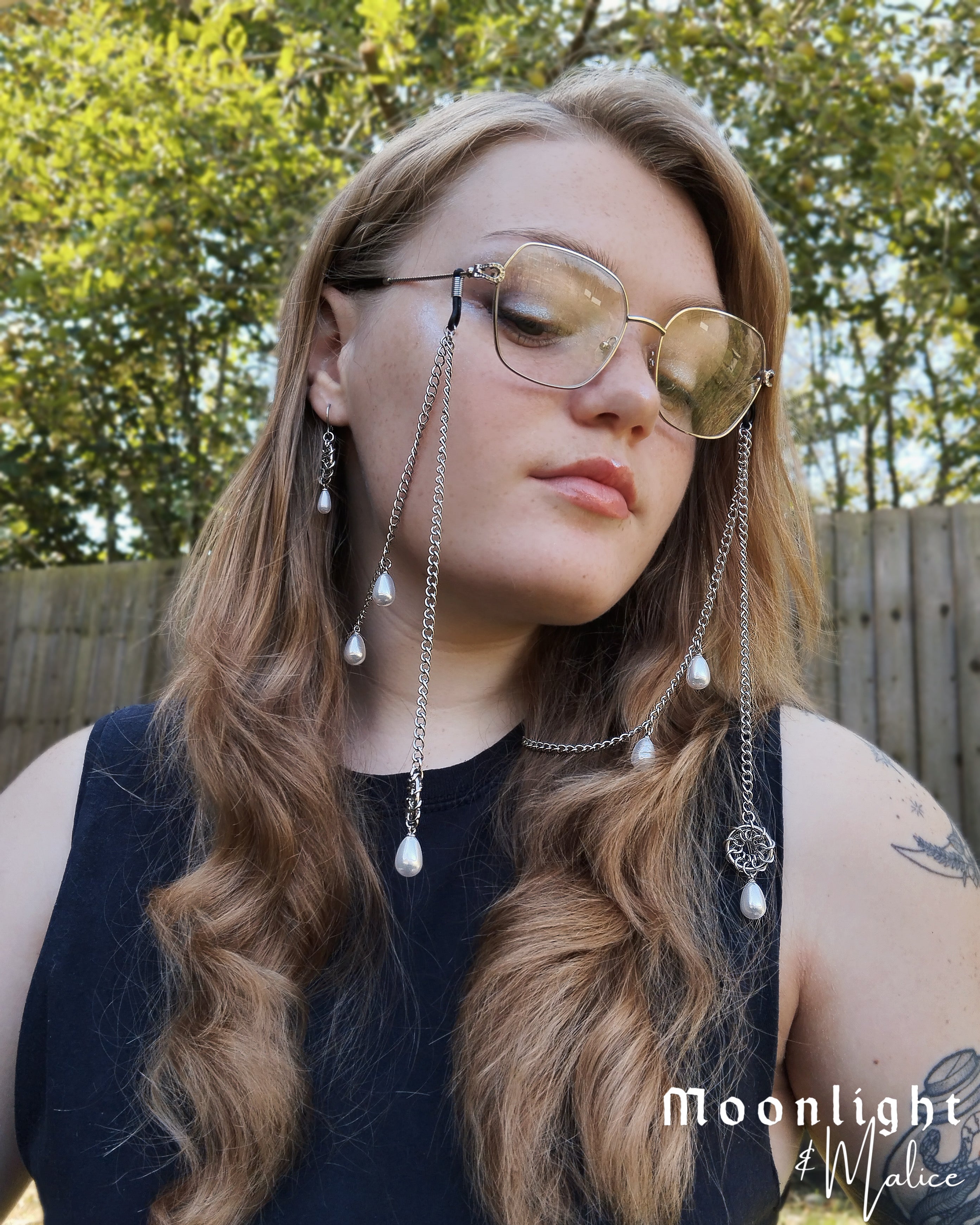 The Oneiroi Chainmail Pendant Glasses Chain in Stainless Steel