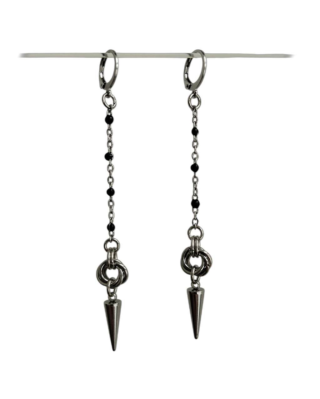 The Rosafiere Chainmail Earrings in Gun Metal Black & Stainless Steel
