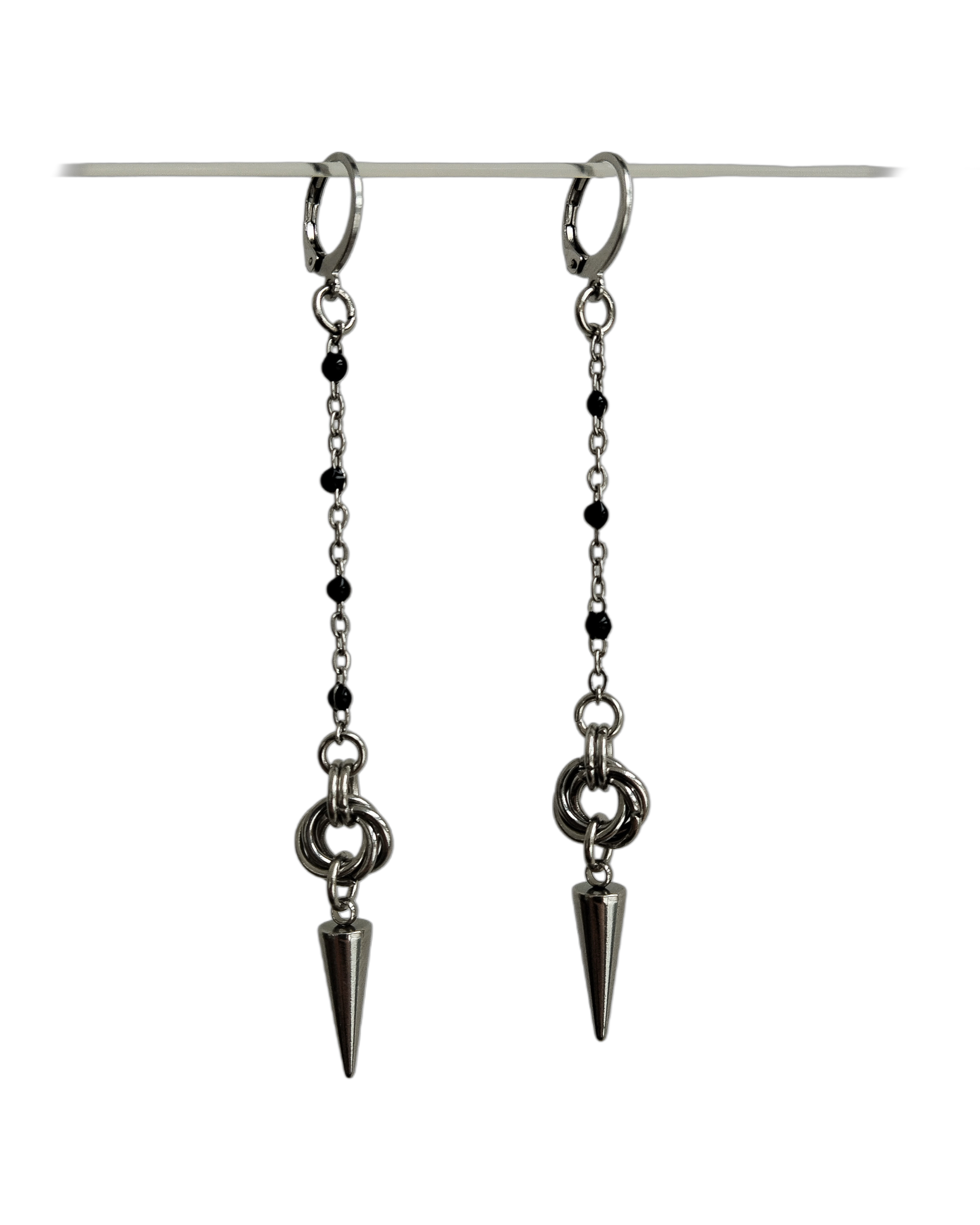 The Rosafiere Chainmail Earrings in Gun Metal Black & Stainless Steel
