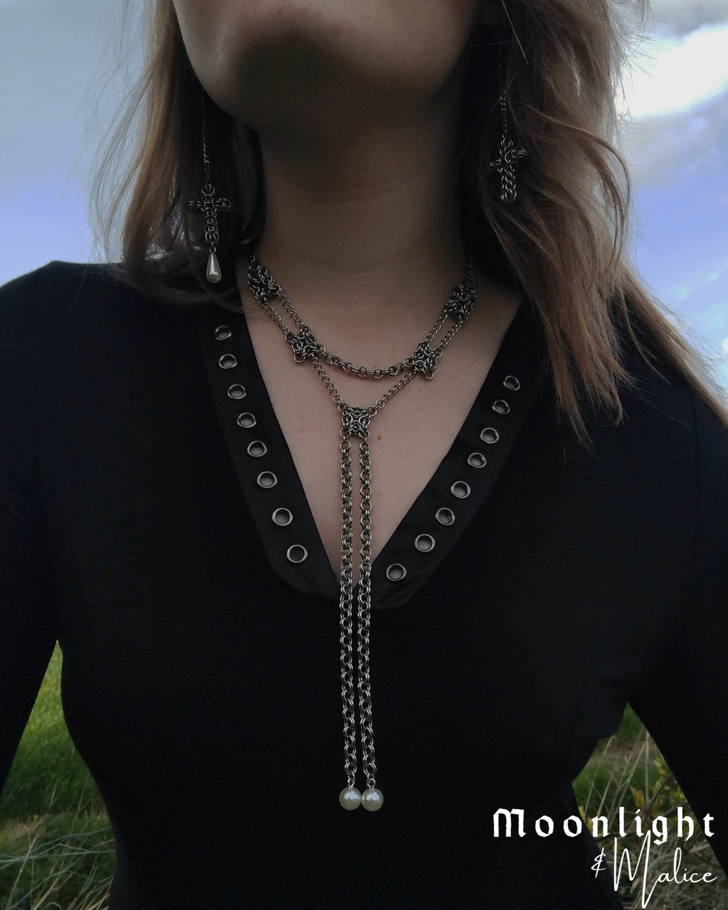 The Feronia Chainmail Necklace in Stainless Steel