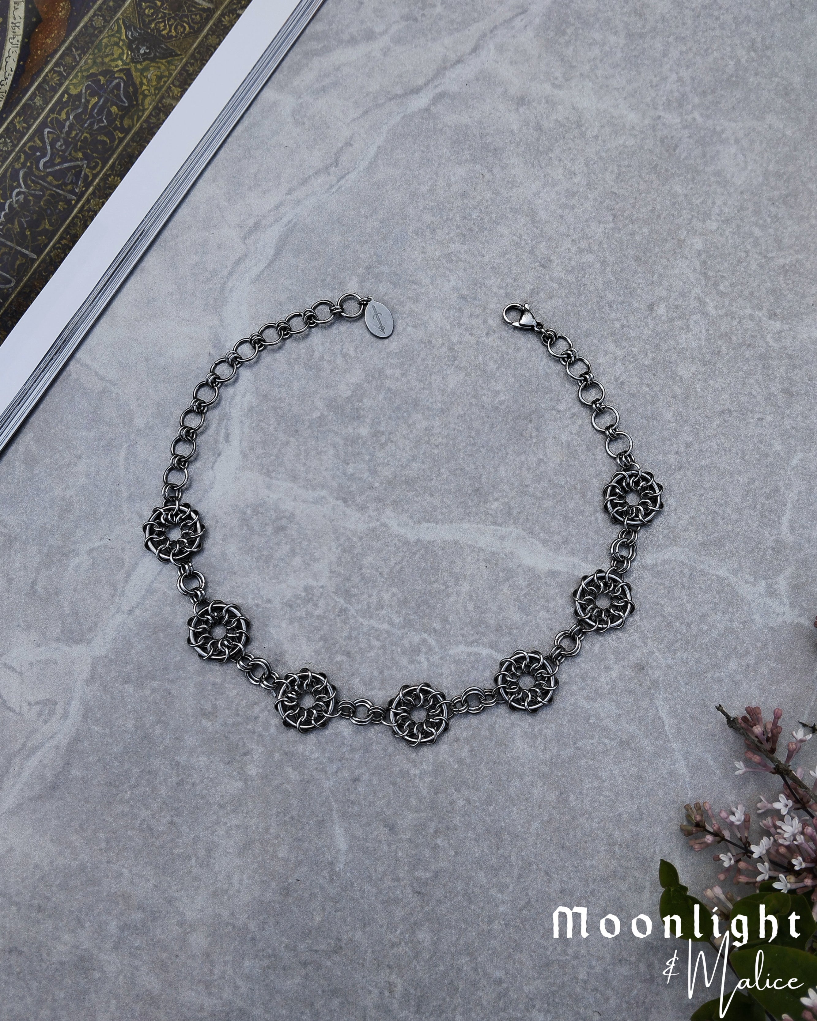 The Oneiroi Chainmail Choker Necklace in Stainless Steel