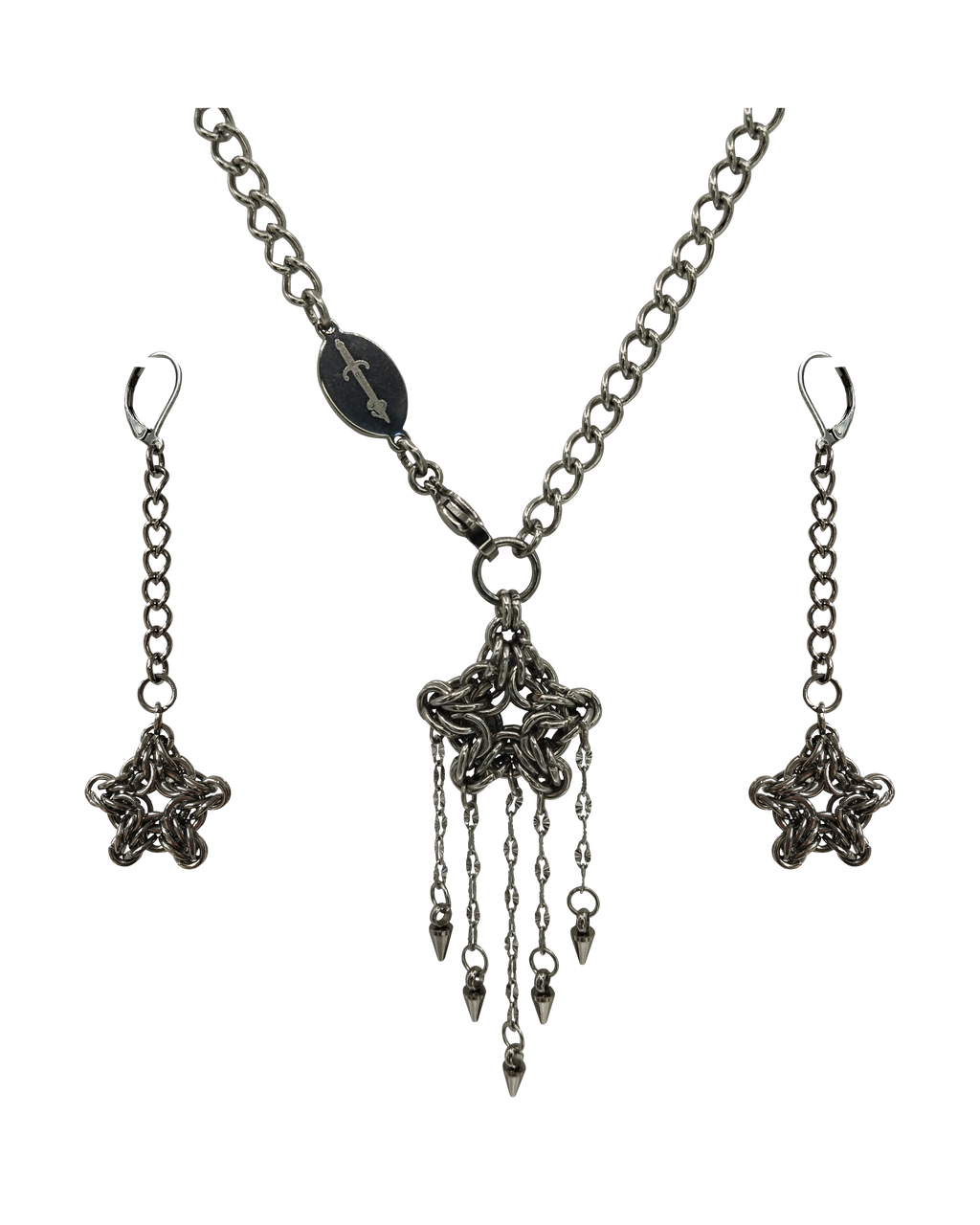 The Astra Chainmail Necklace & Earrings Bundle