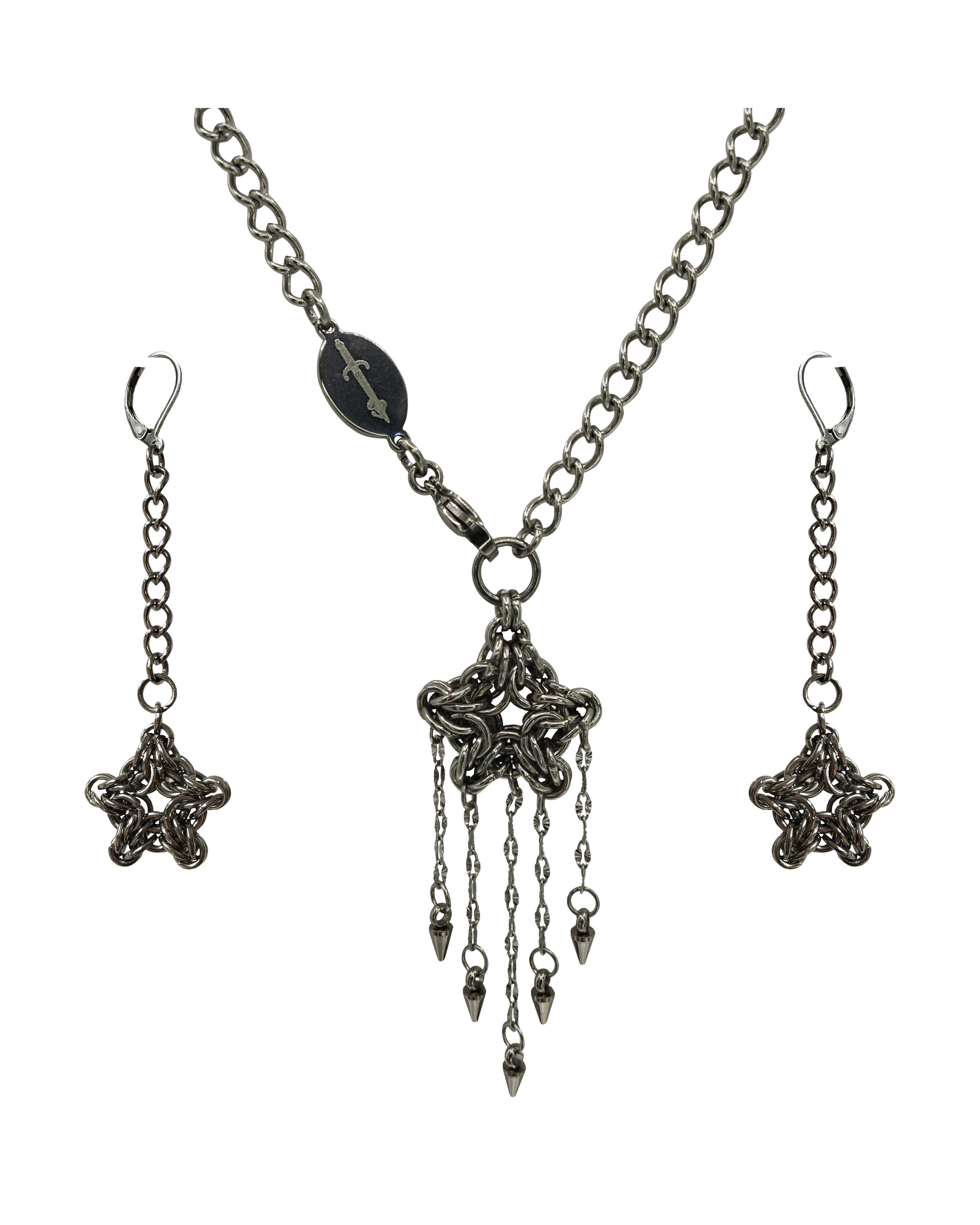 The Astra Chainmail Necklace & Earrings Bundle