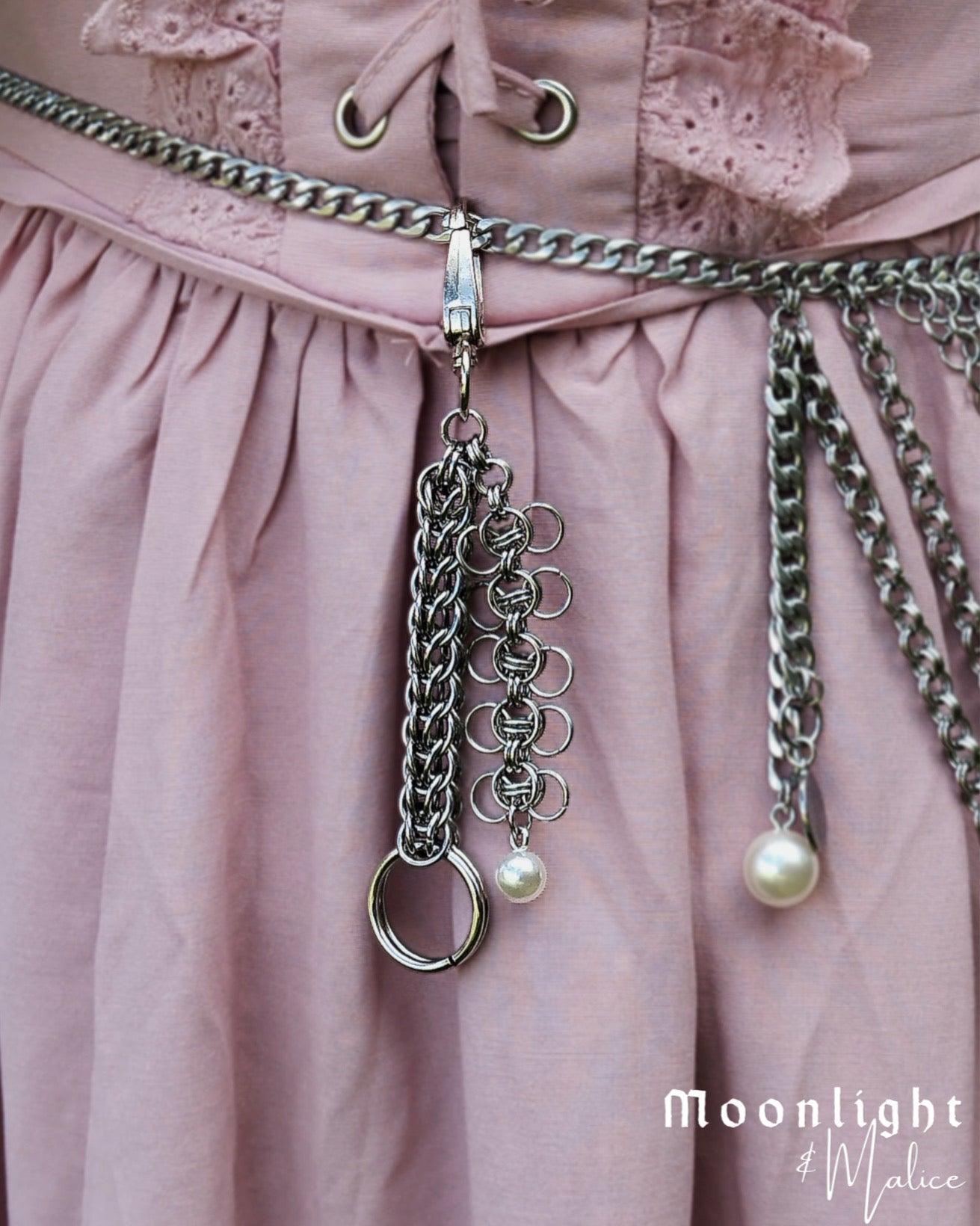 The Rusalka Chainmail Skirt Hike in Stainless Steel