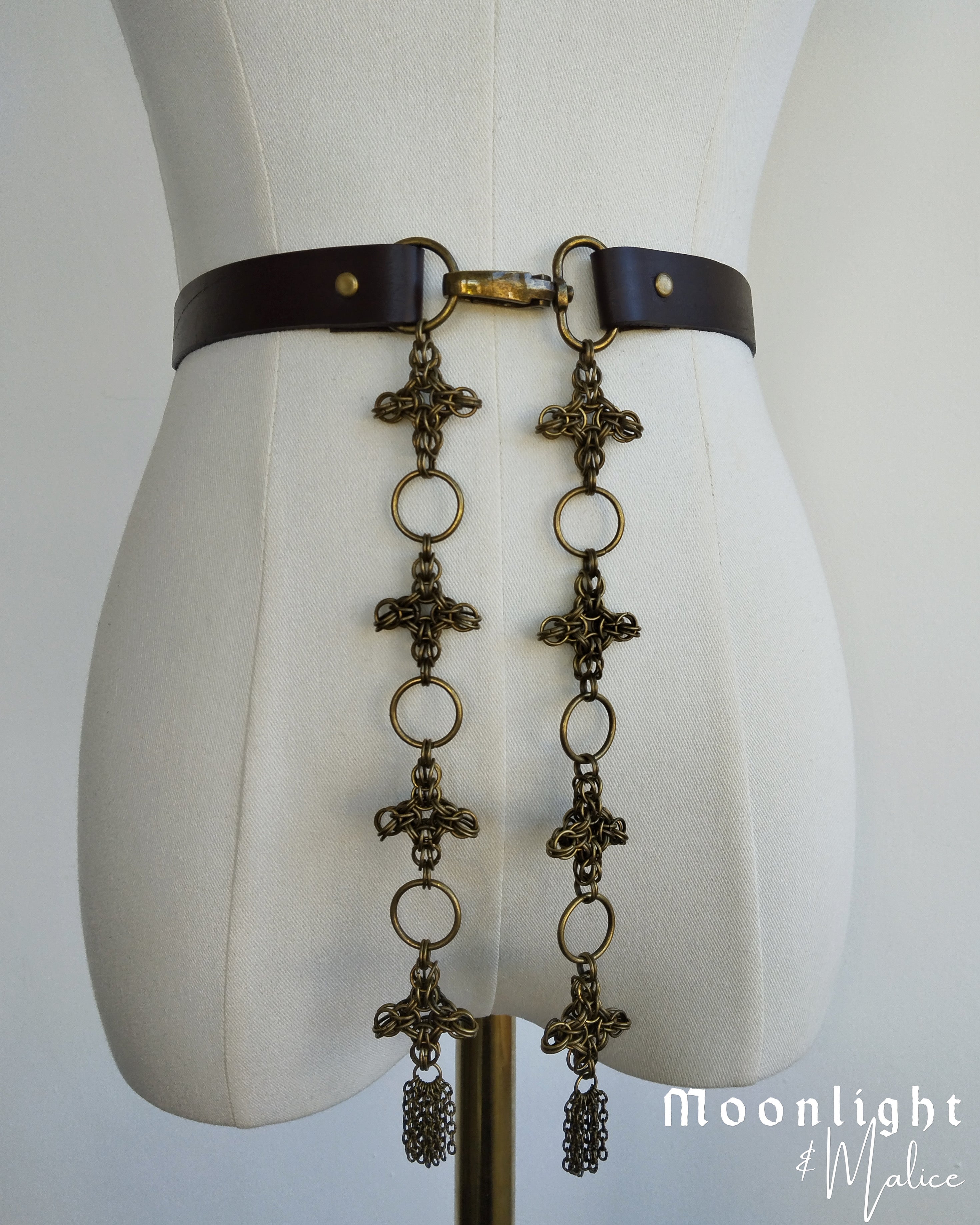 The Elflock Chainmail & Leather Belt