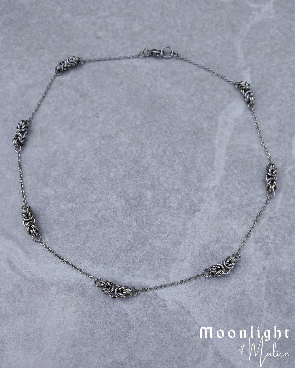 The Juniper Dainty Chainmail Choker Necklace in Stainless Steel